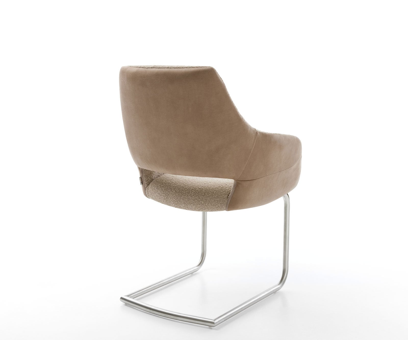 Cantilever Yago-Flex avec accoudoirs tissu mixte couleur boue pied cantilever rond acier inoxydable brossé ressorts ensachés 4 Cantilever Yago-Flex avec accoudoirs tissu mixte couleur boue pied cantilever rond acier inoxydable brossé ressorts ensachés 4