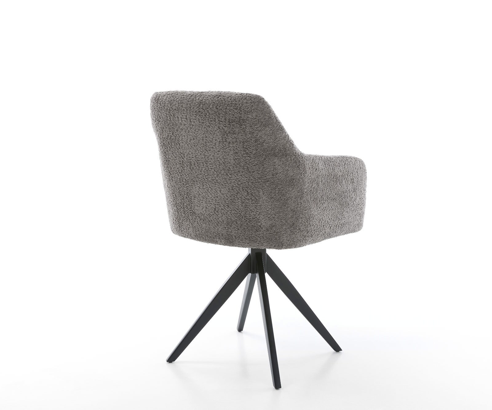 Chaise-de-salle-à-manger Greg-Flex bouclé gris pied croisé angulaire noir ressorts ensachés 4 Chaise-de-salle-à-manger Greg-Flex bouclé gris pied croisé angulaire noir ressorts ensachés 4