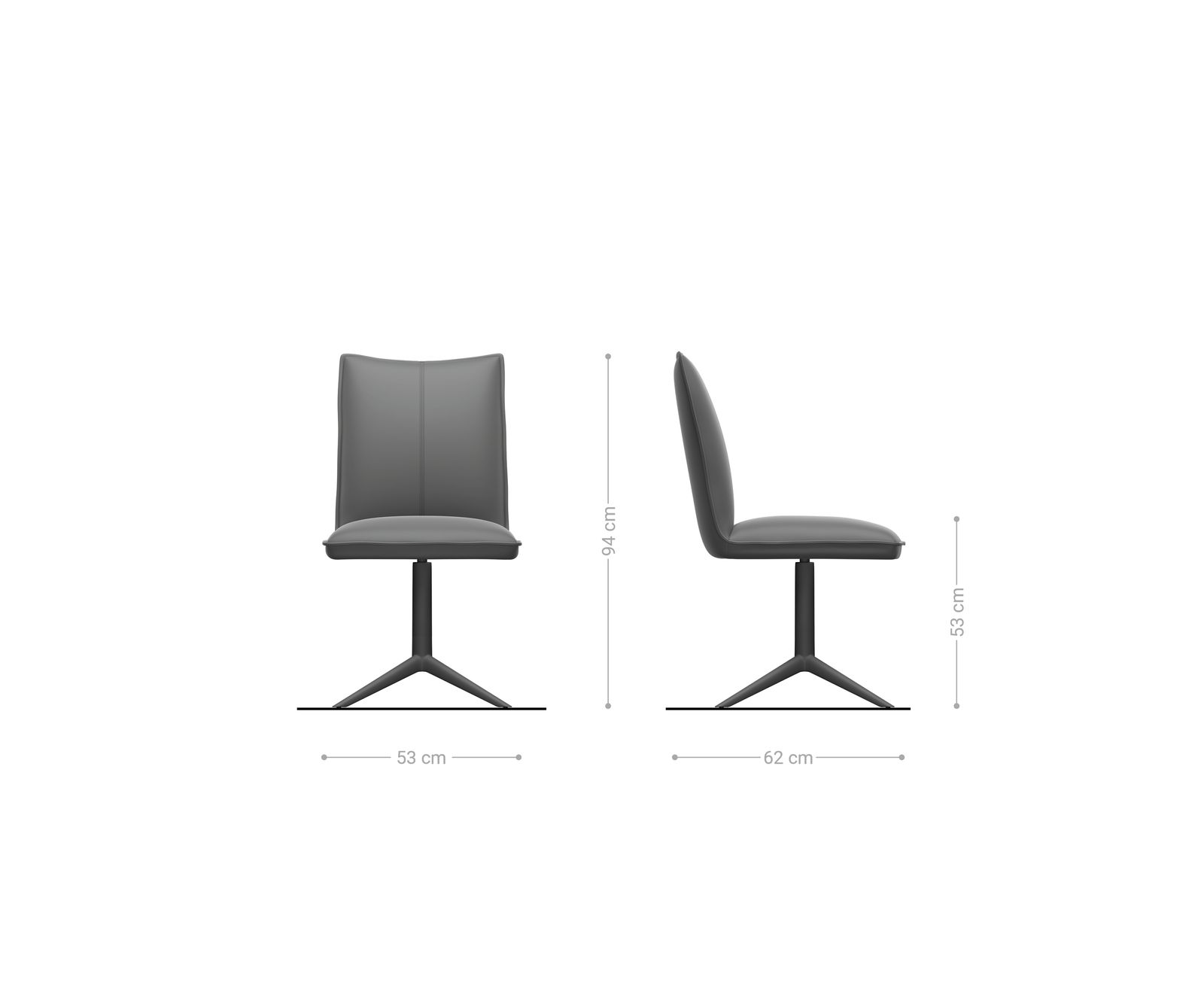 Chaise-pivotante Lelio-Flex tissu structuré doux gris pied de chaise 4 branches blanc pivotement sur 360° fonction bascule resorts ensachés 6