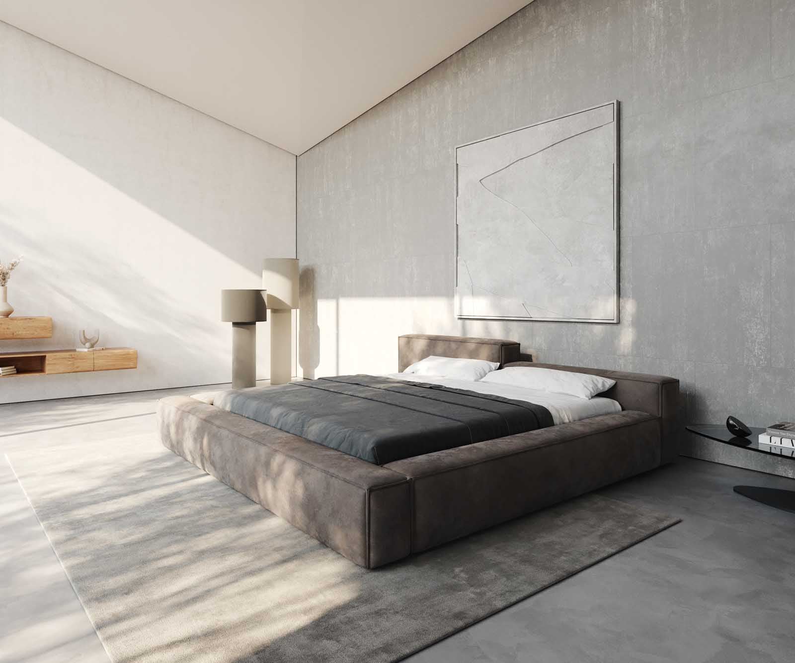 Sommier-rembourré Kalinea 180x200 cm microfibre taupe vintage Sommier-rembourré Kalinea 180x200 cm microfibre taupe vintage