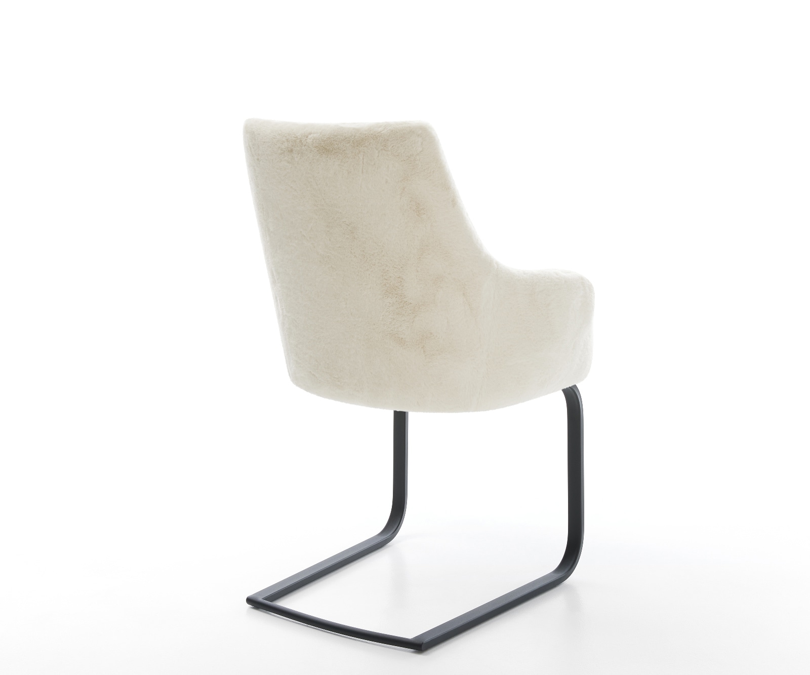 Cantilever Alja-Flex avec accoudoirs peluche crème-blanc pied cantilever plat noir resorts ensachés 5