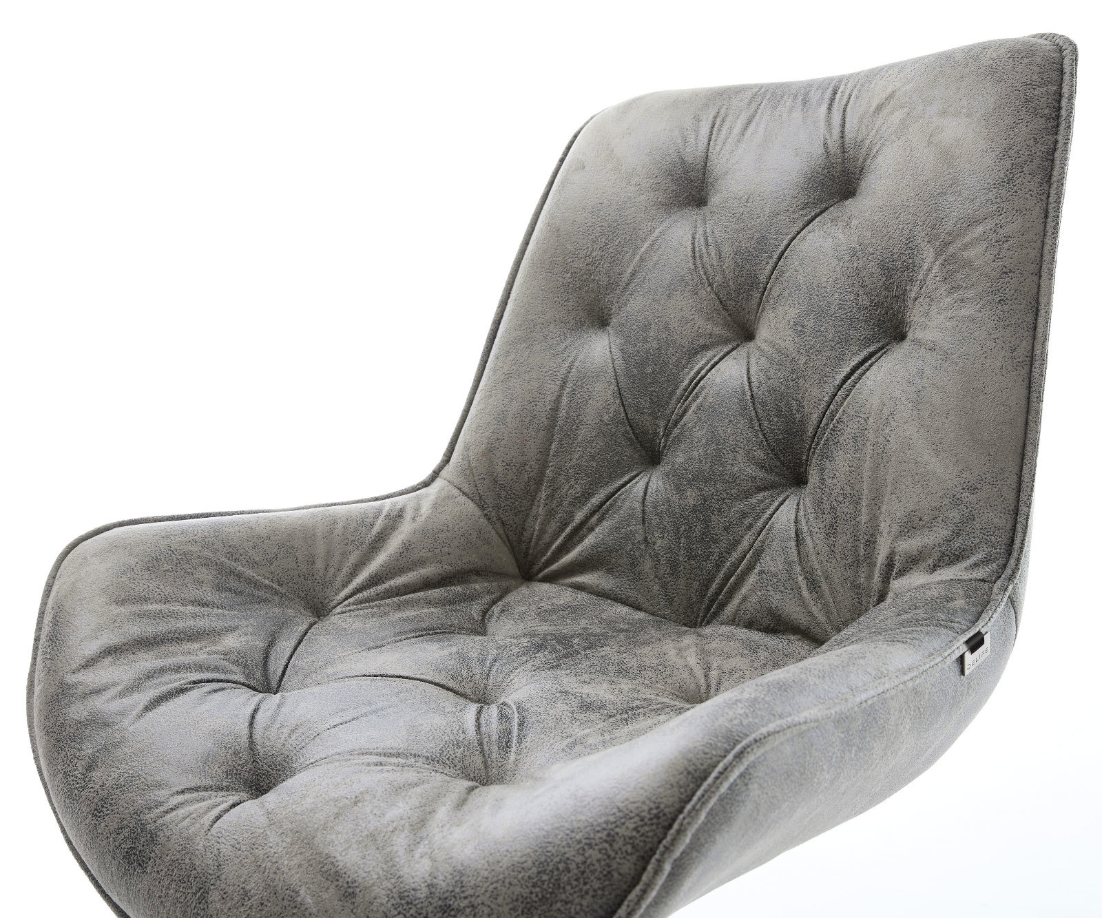 Chaise-de-salle-à-manger Taimi-Flex microvelours gris antique pied croisé conique acier inoxydable brossé 4 Chaise-de-salle-à-manger Taimi-Flex microvelours gris antique pied croisé conique acier inoxydable brossé 4