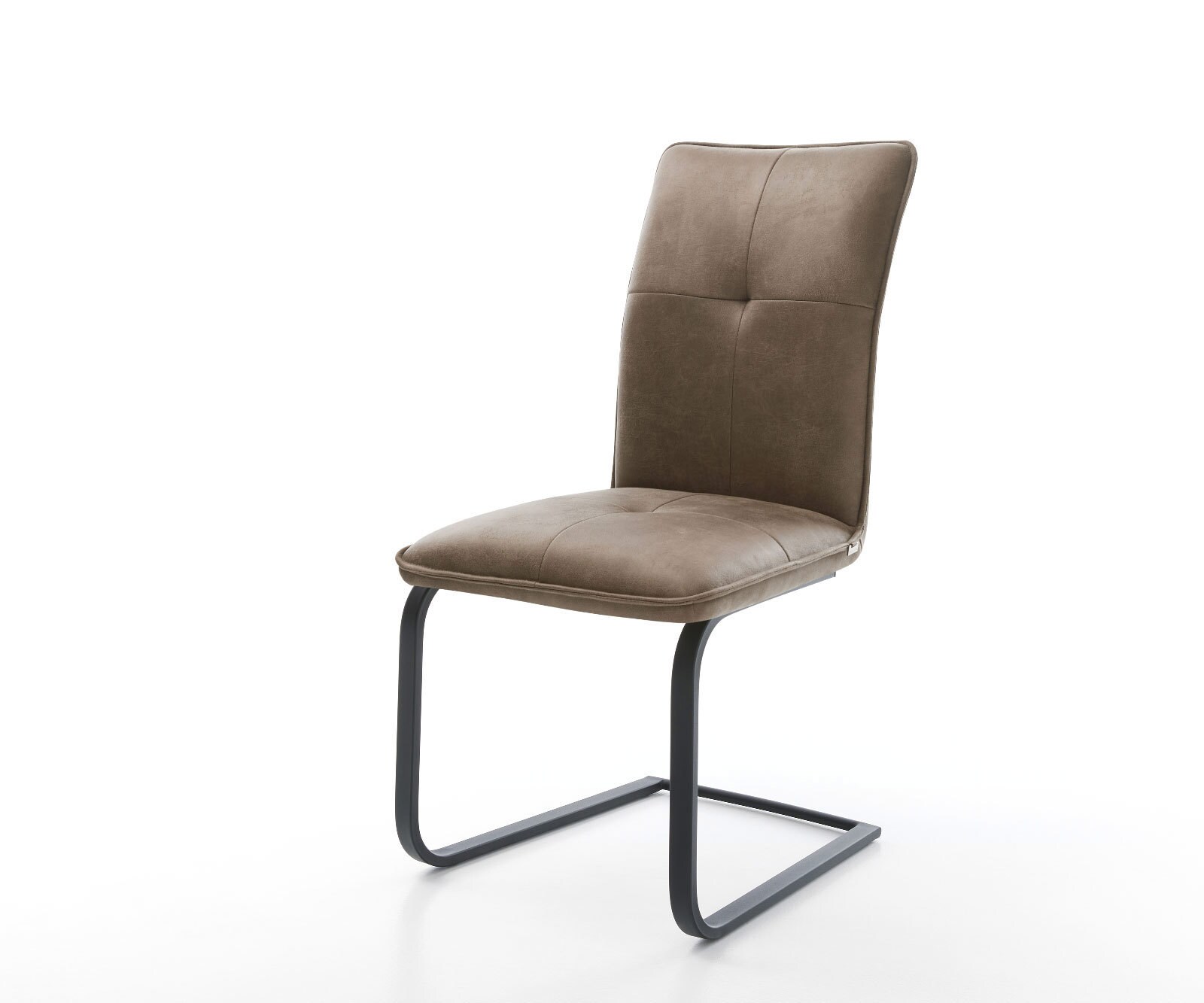 Cantilever Maddy-Flex microvelours taupe vintage pied cantilever plat noir 1