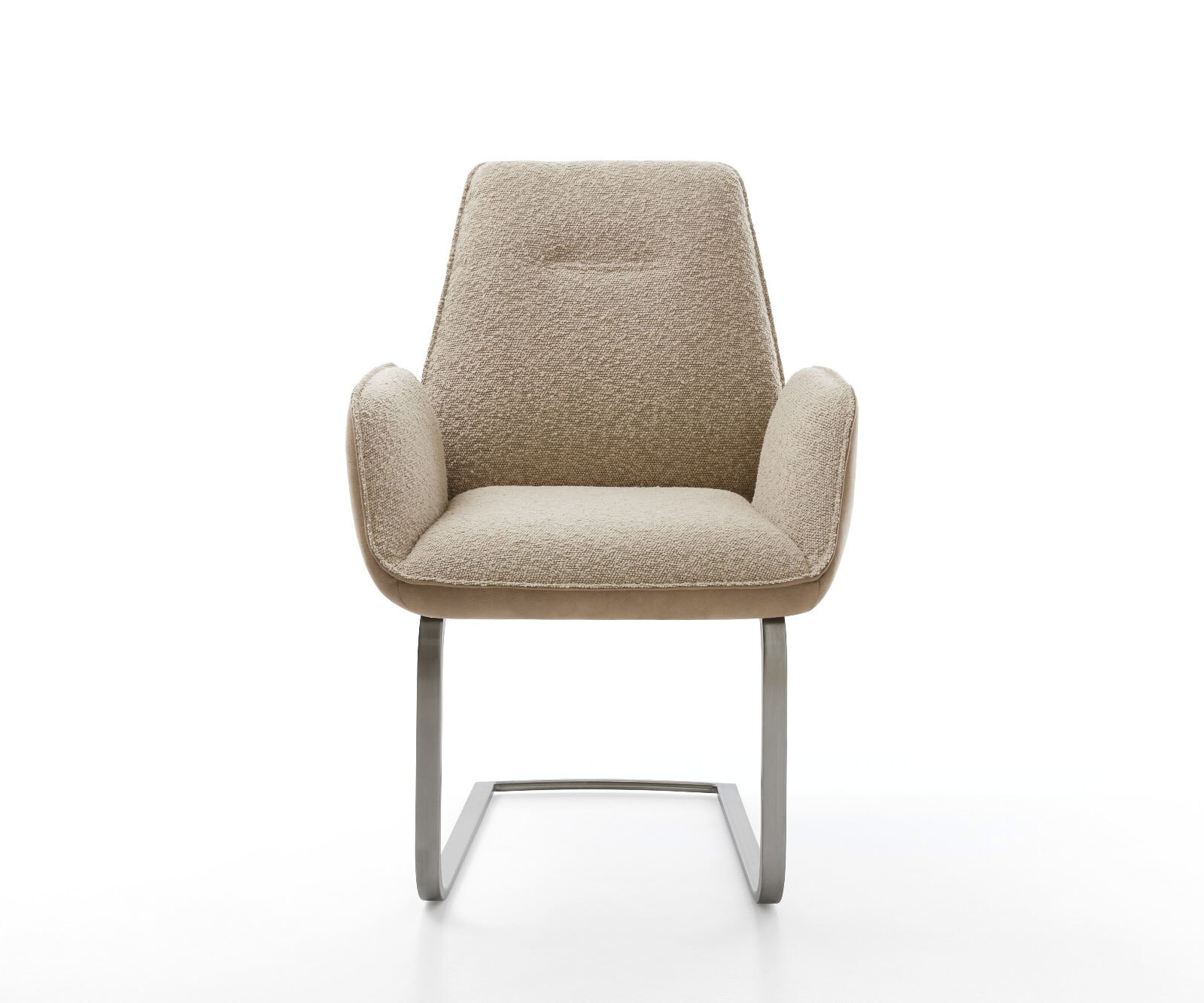 Cantilever Zoa-Flex tissu mixte couleur boue pied cantilever plat acier inoxydable brossé ressorts ensachés 1