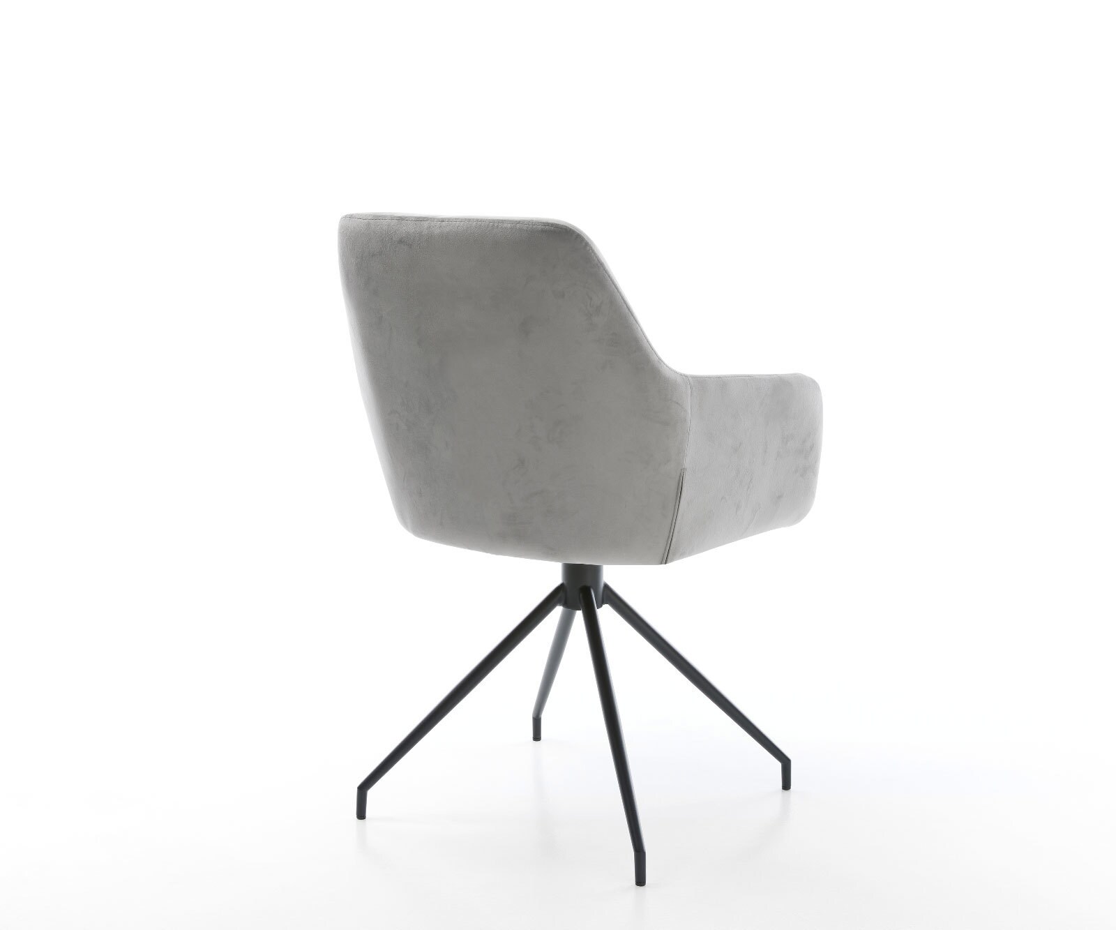 Chaise-de-salle-à-manger Pejo-Flex velours gris pied croisé conique noir ressorts ensachés 4 Chaise-de-salle-à-manger Pejo-Flex velours gris pied croisé conique noir ressorts ensachés 4