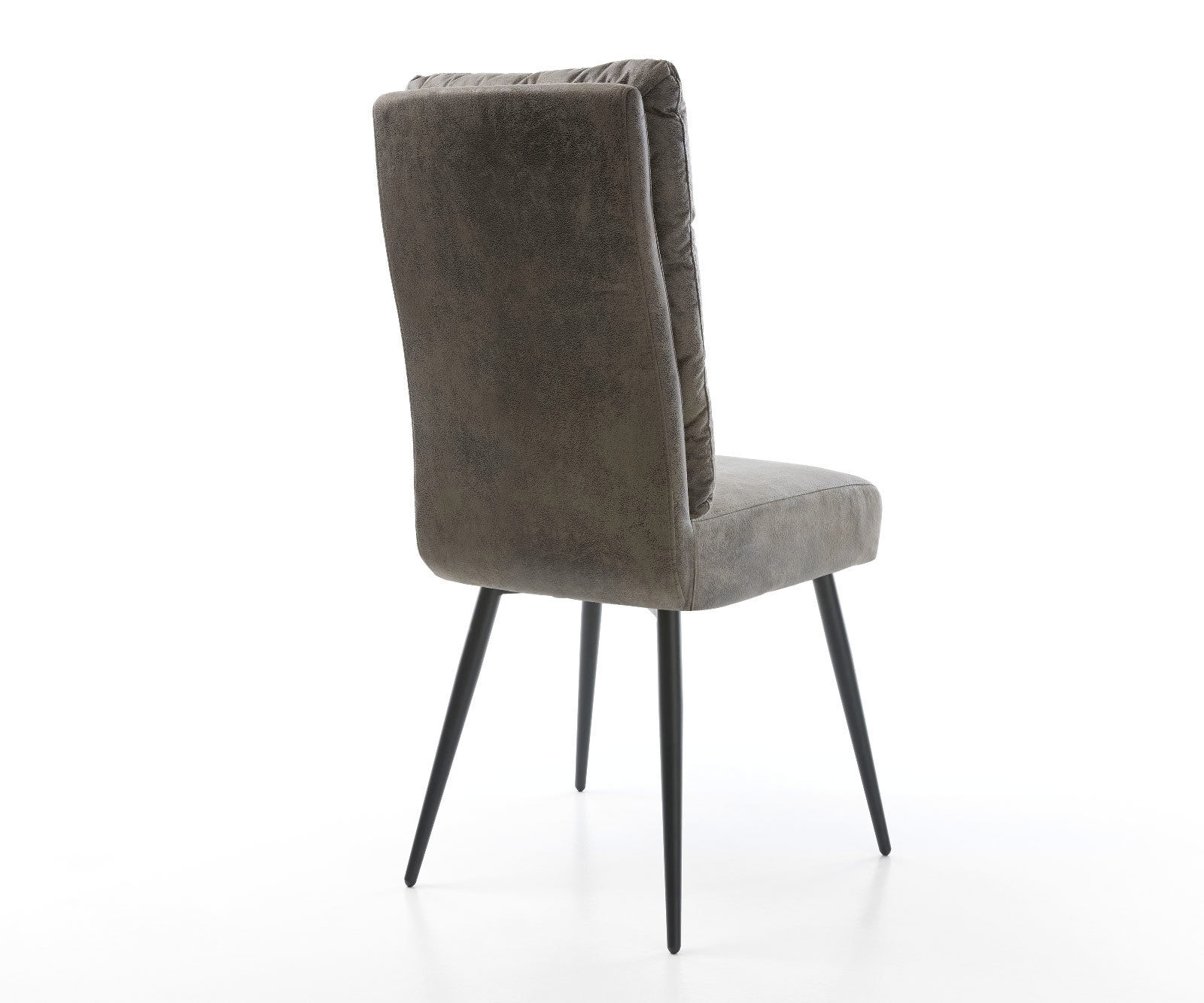 Chaise-de-salle-à-manger Pela-Flex microvelours gris antique 4 pieds coniques noir ressorts ensachés 5