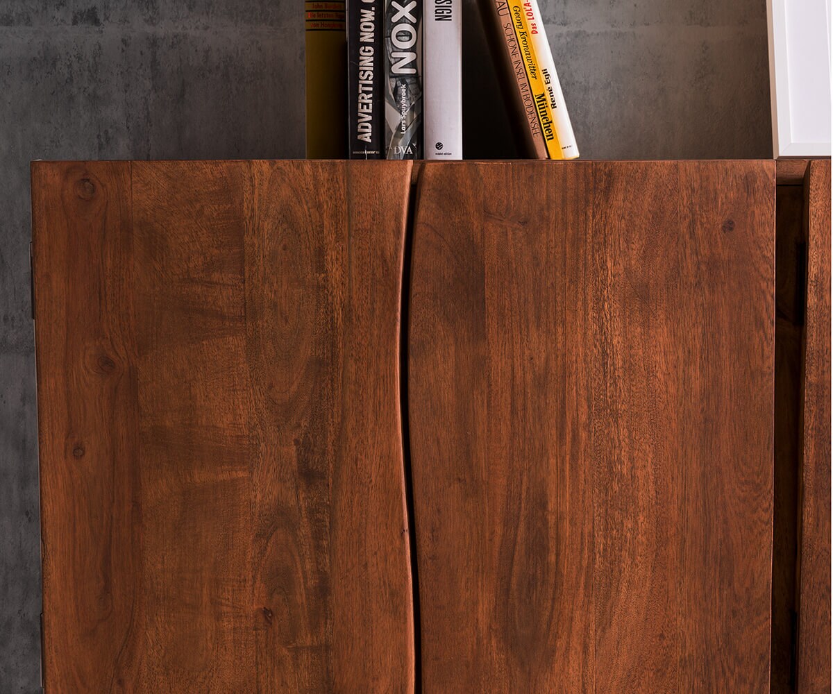 Commode Live-Edge 220 cm massif acacia marron 6 portes buffet 3