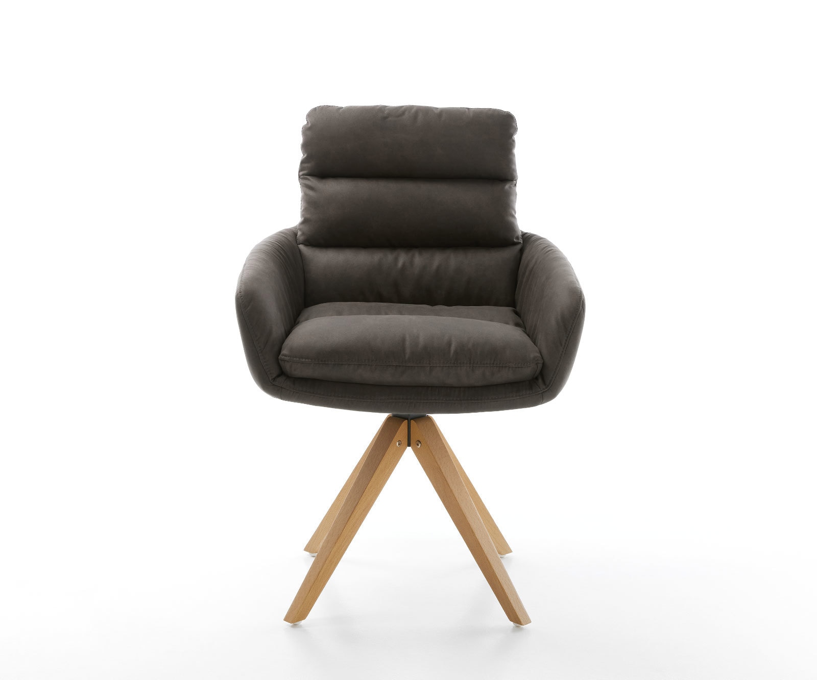 Chaise-de-salle-à-manger Abelia-Flex avec accoudoirs microvelours anthracite vintage pied en bois angulaire naturel 1 Chaise-de-salle-à-manger Abelia-Flex avec accoudoirs microvelours anthracite vintage pied en bois angulaire naturel 1