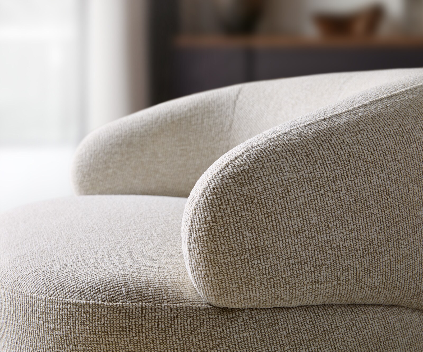 Fauteuil-lounge Nova 88 x 88 cm Tissu tissé Soft Beige 3