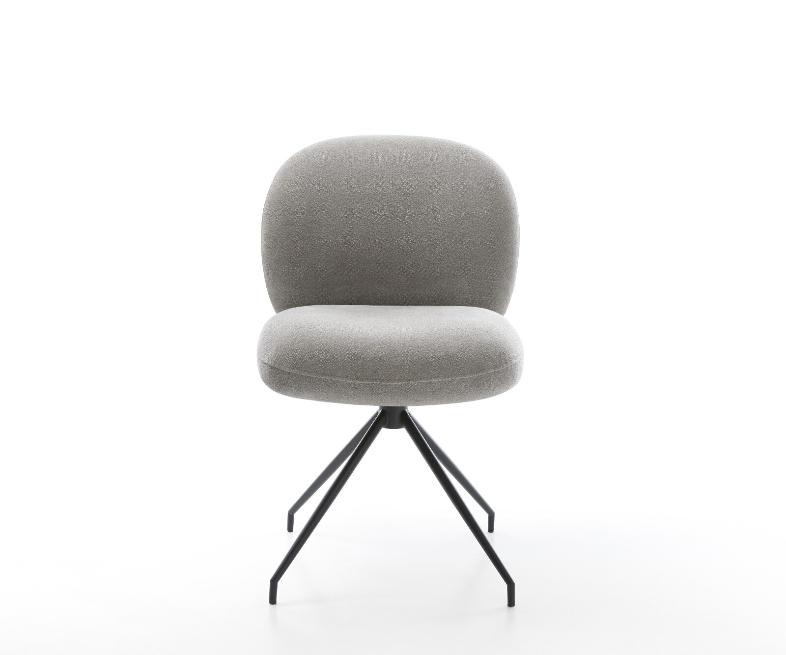 Chaise-de-salle-à-manger Nube-Flex tissu structuré doux gris pied croisé conique noir resorts ensachés 2
