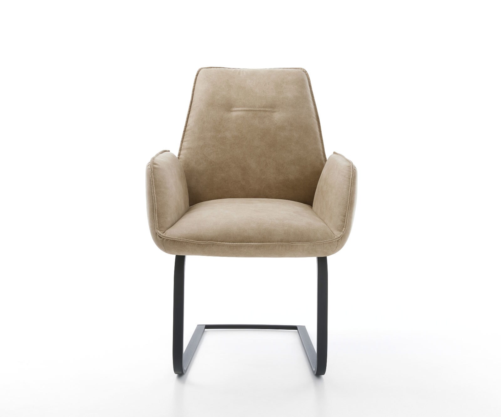 Cantilever Zoa-Flex microvelours beige vintage pied cantilever plat noir ressorts ensachés 1