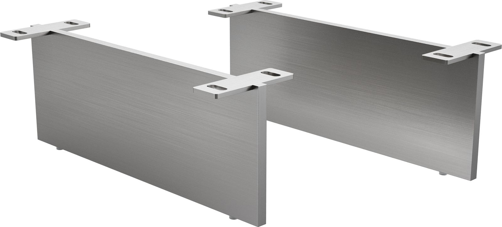 Pieds-à-effet-flottant, 15 cm, en acier inoxydable, pour meubles à caissons d'une profondeur de 45 cm (lot de 2)