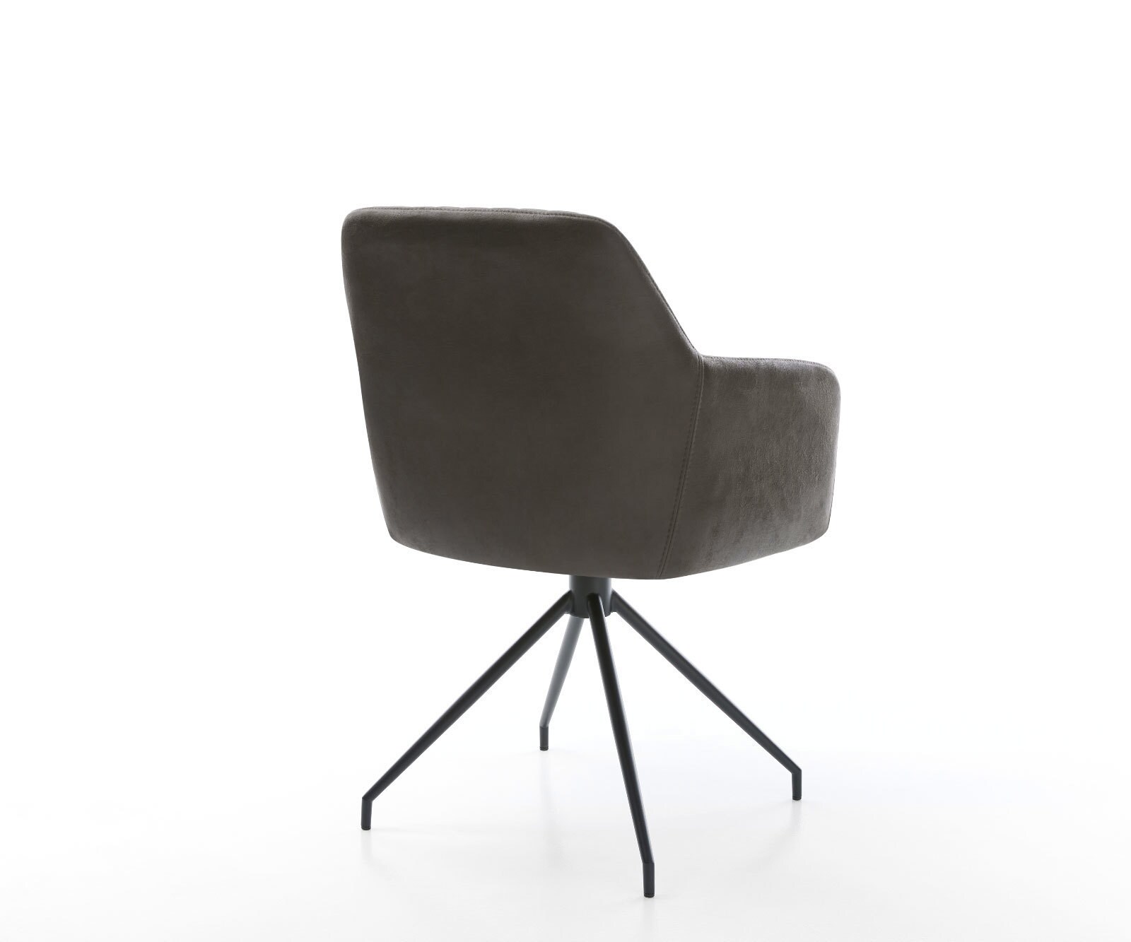 Chaise-de-salle-à-manger Greg-Flex microvelours anthracite vintage pied croisé conique noir ressorts ensachés 4