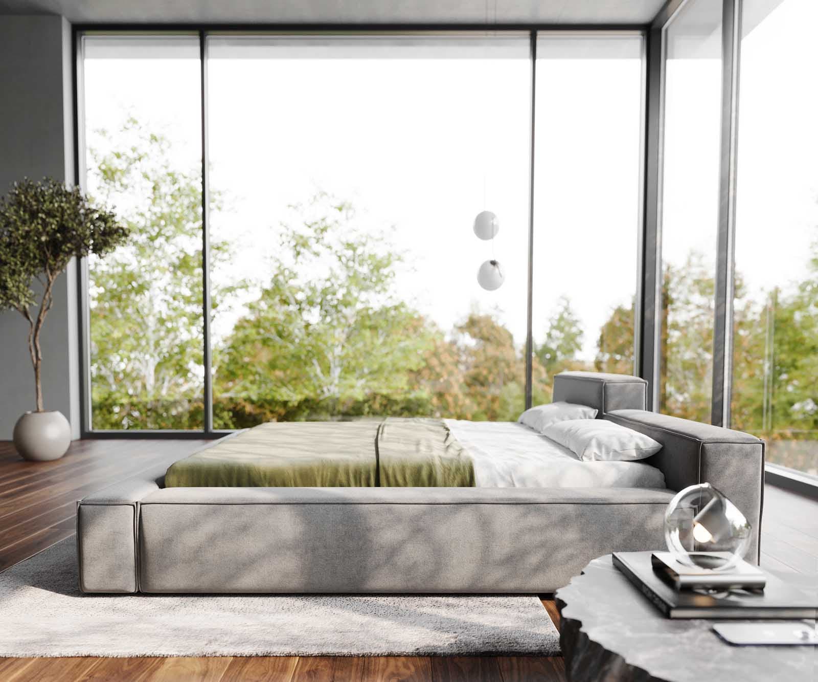 Sommier-rembourré Kalinea 180x200 cm microfibre grise 4 Sommier-rembourré Kalinea 180x200 cm microfibre grise 4