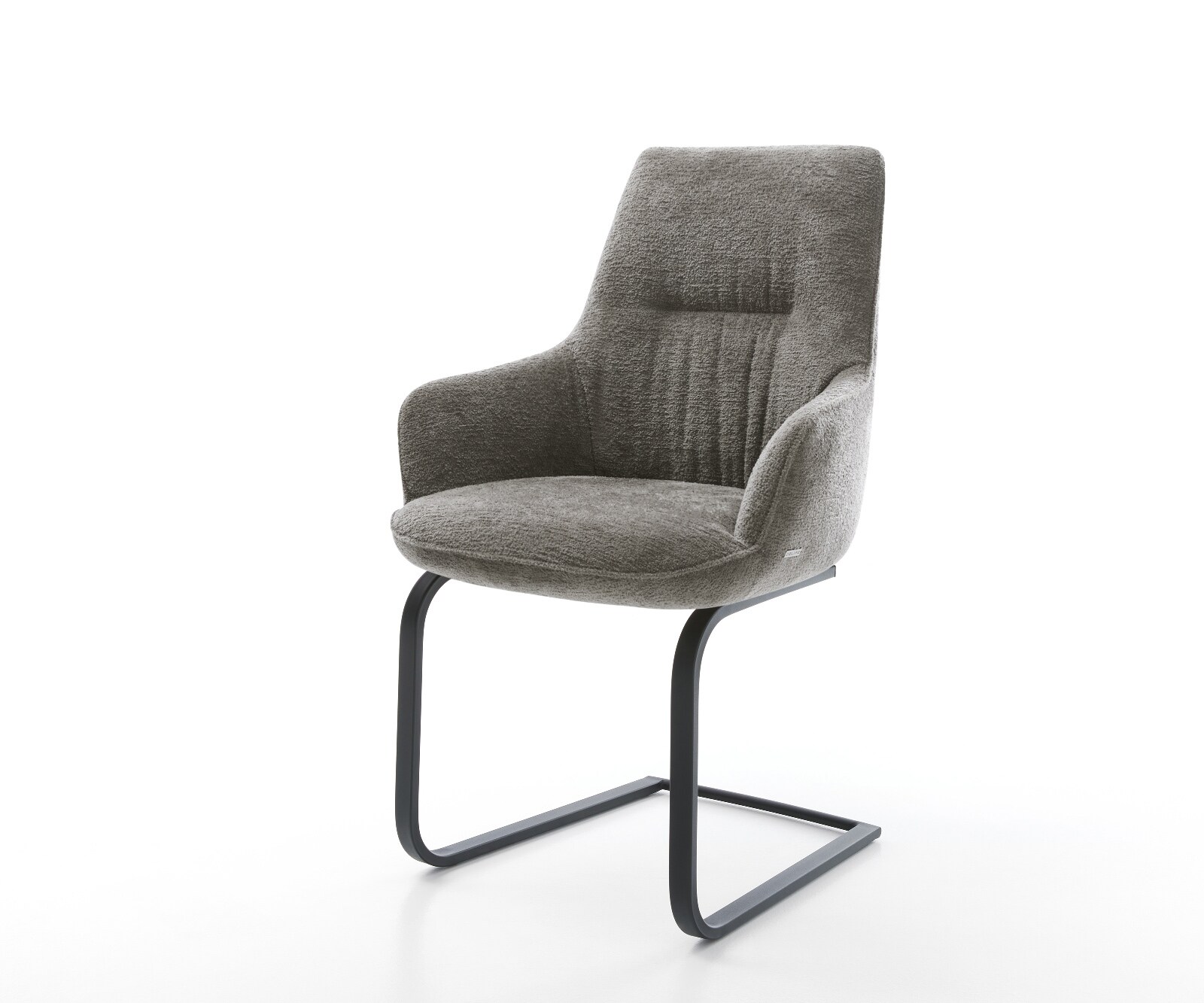 Cantilever Zelia-Flex avec accoudoirs bouclé doux boue pied cantilever plat grafiete ressorts ensachés 1