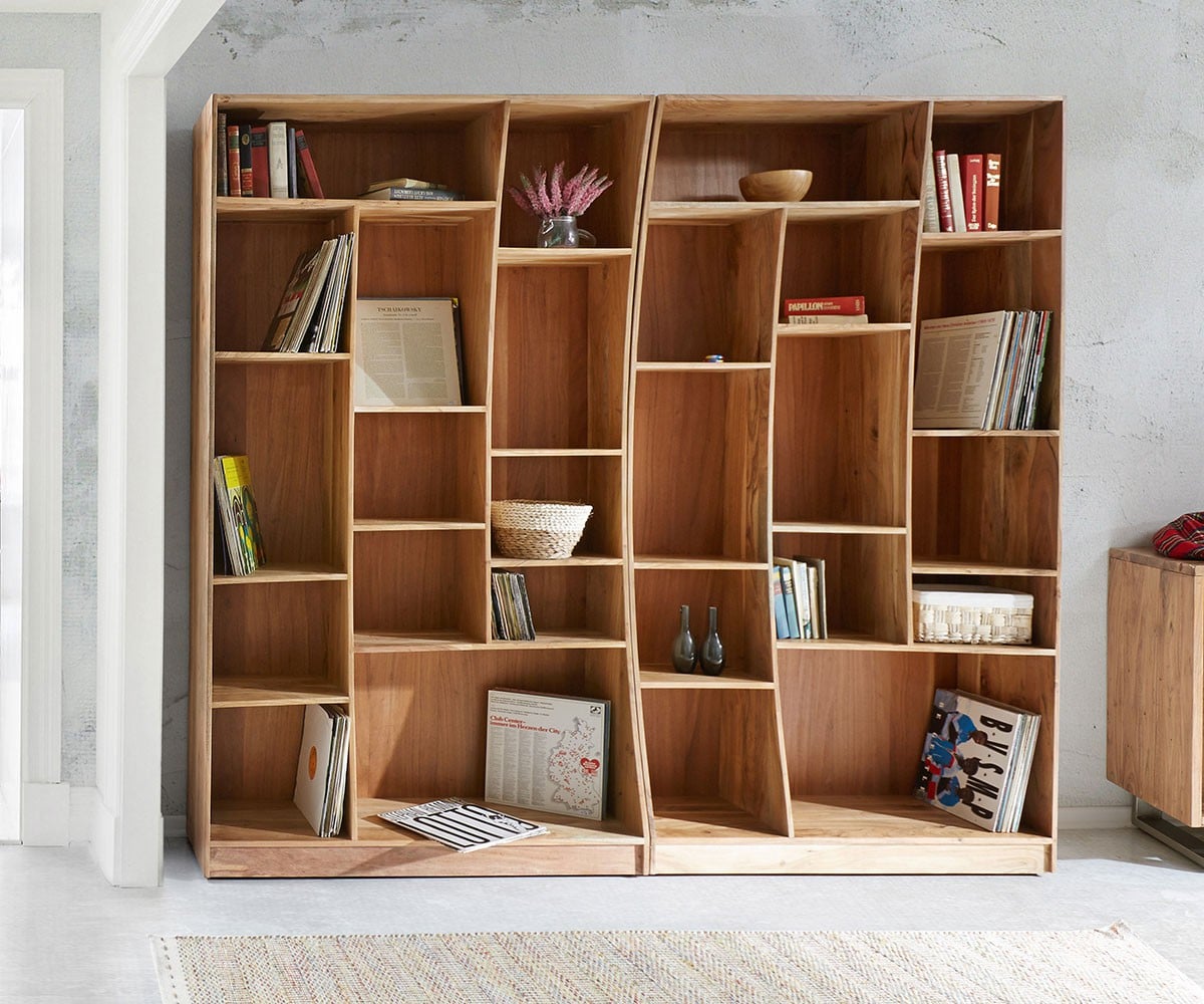 Étagère Live-Edge 121 cm acacia nature gauche étagère sur pied 3 Étagère Live-Edge 121 cm acacia nature gauche étagère sur pied 3