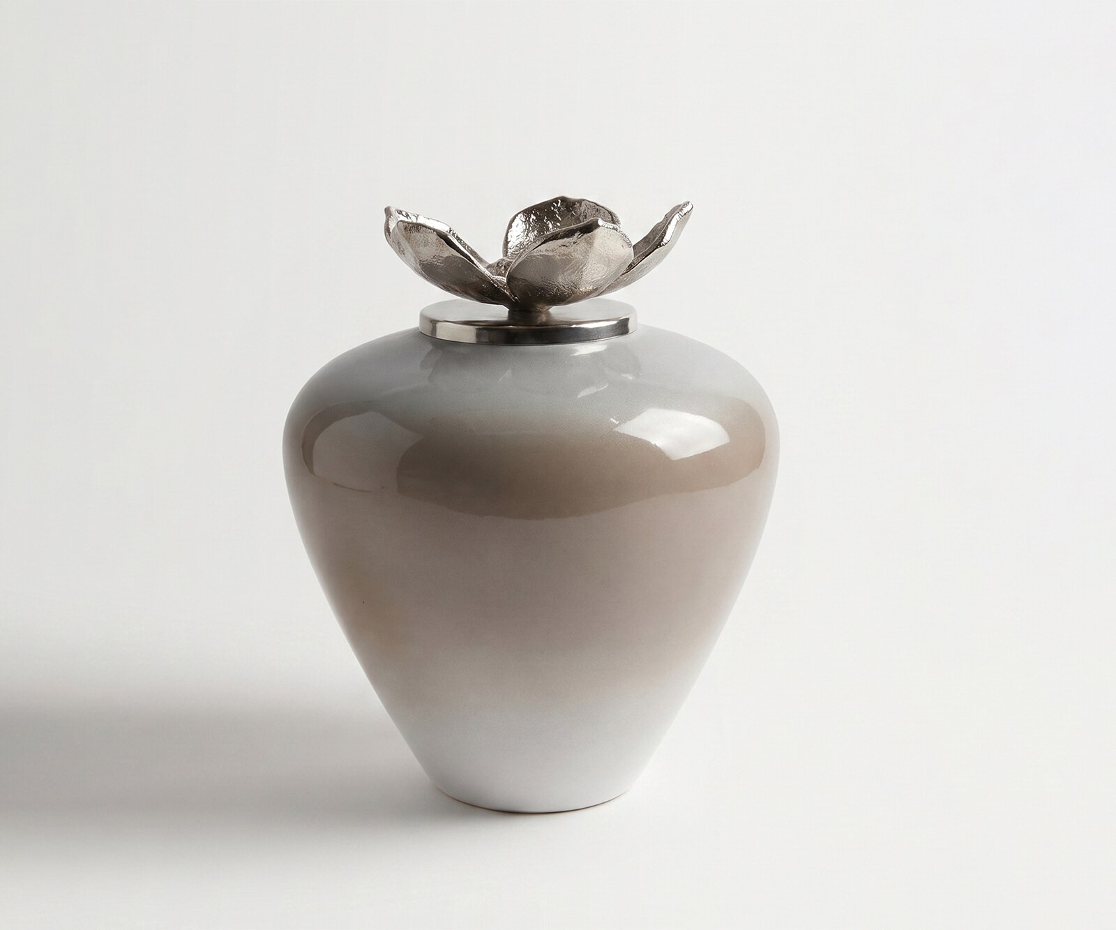 Vase Florena l29 x P29 x H35 cm Verre Mokka Opal Fait main