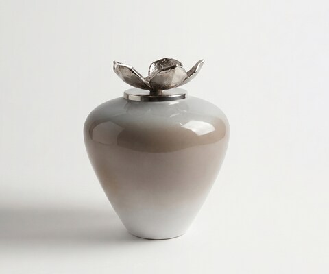 Vase Florena l29 x P29 x H35 cm Verre Mokka Opal Fait main