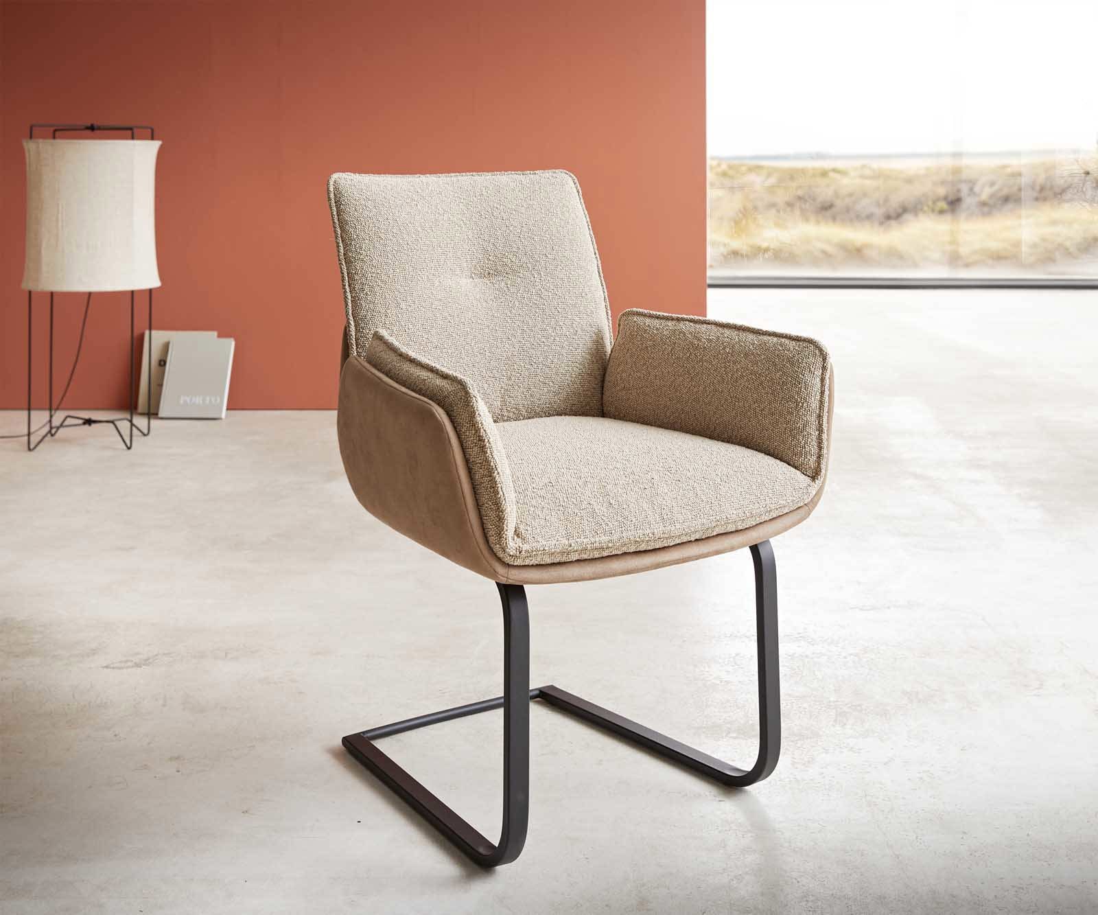 Cantilever Nela-Flex tissu mixte couleur boue pied cantilever plat noir Cantilever Nela-Flex tissu mixte couleur boue pied cantilever plat noir