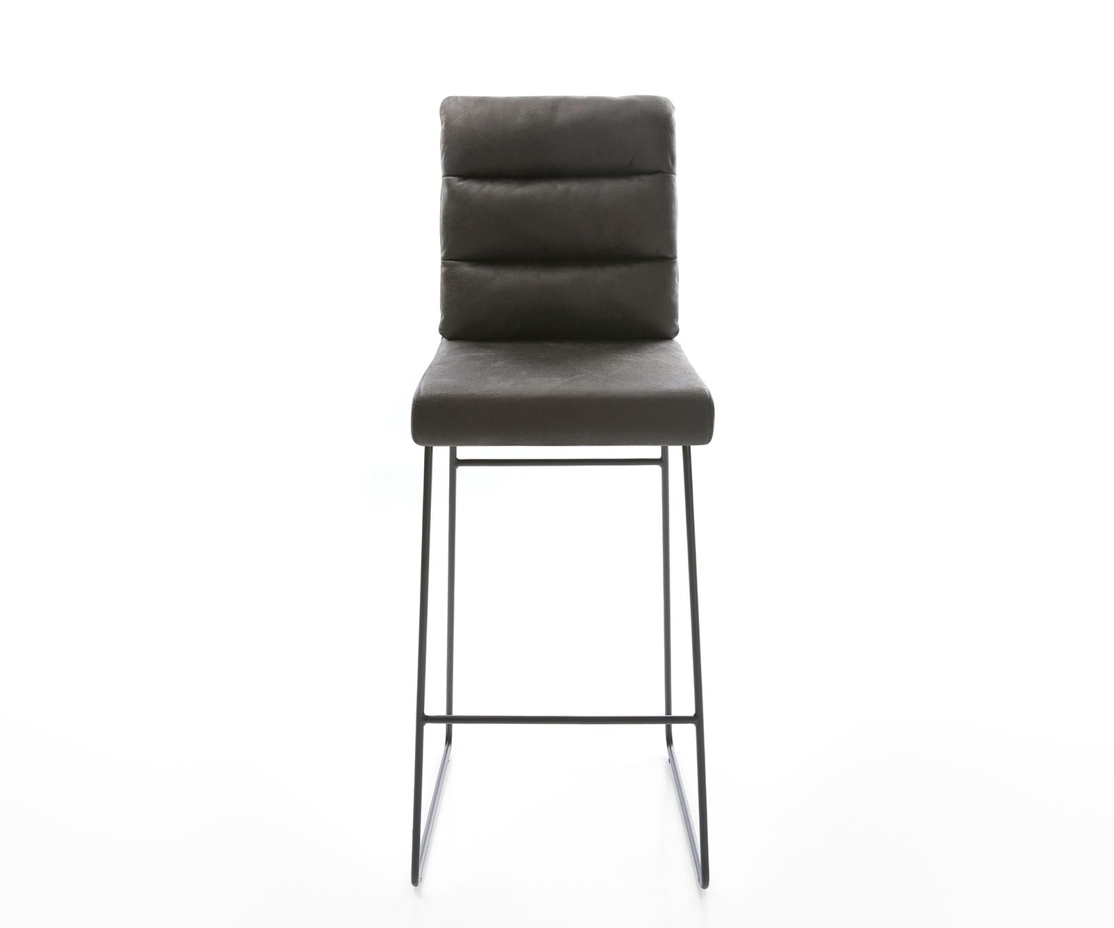 Chaise-de-bar Pela-Flex vintage anthracite cadre patin métal 1 Chaise-de-bar Pela-Flex vintage anthracite cadre patin métal 1