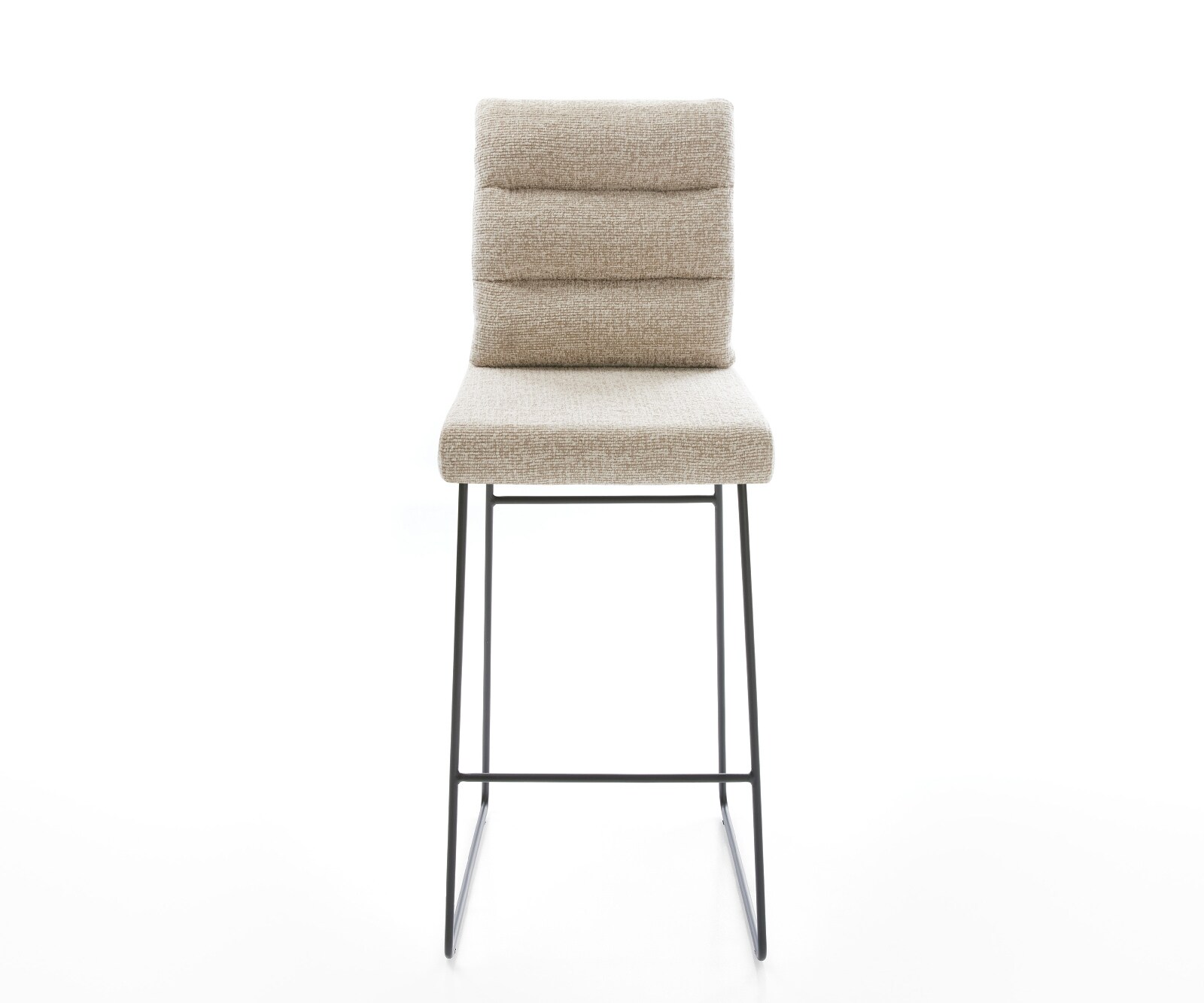 Chaise-de-bar Pela-Flex Tissu tissé doux Beige Pied trapèze noir Noir 2