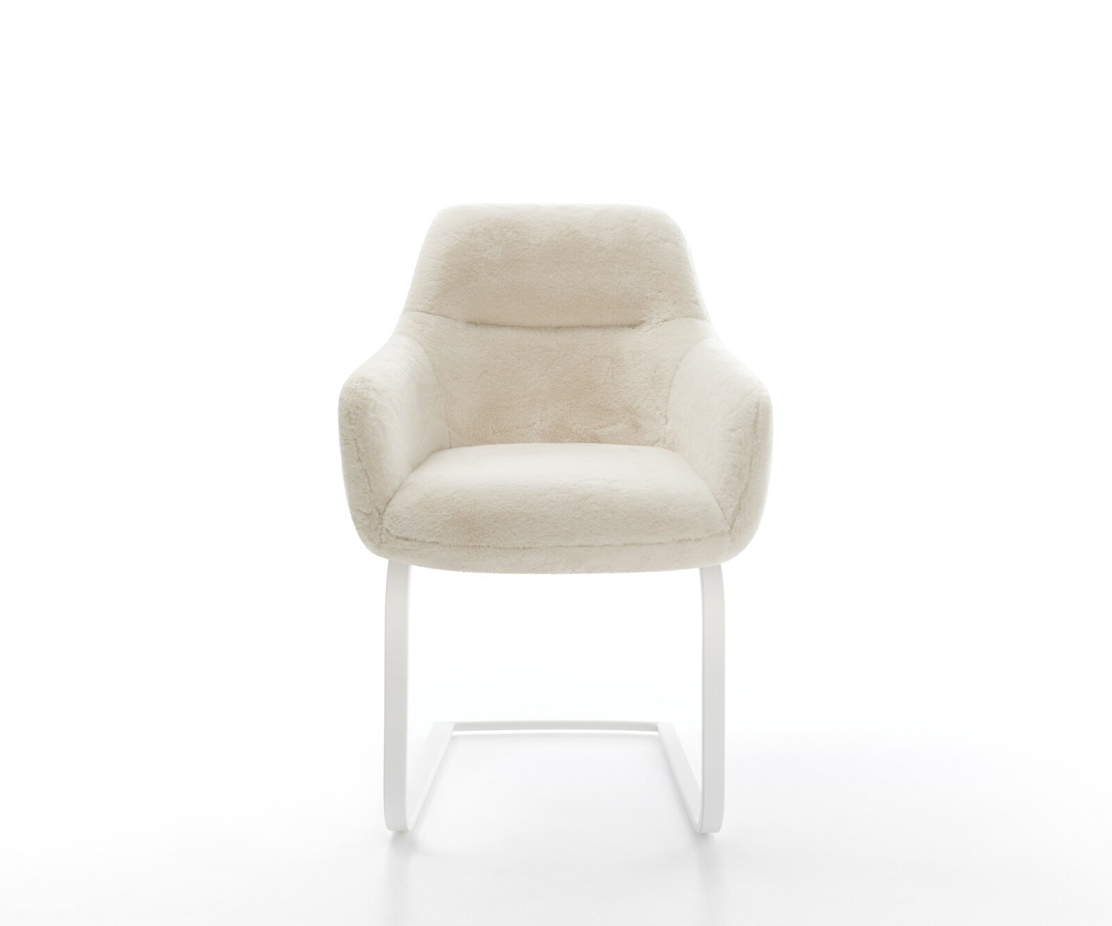 Cantilever Pejo-Flex peluche crème-blanc pied cantilever plat blanc resorts ensachés 2