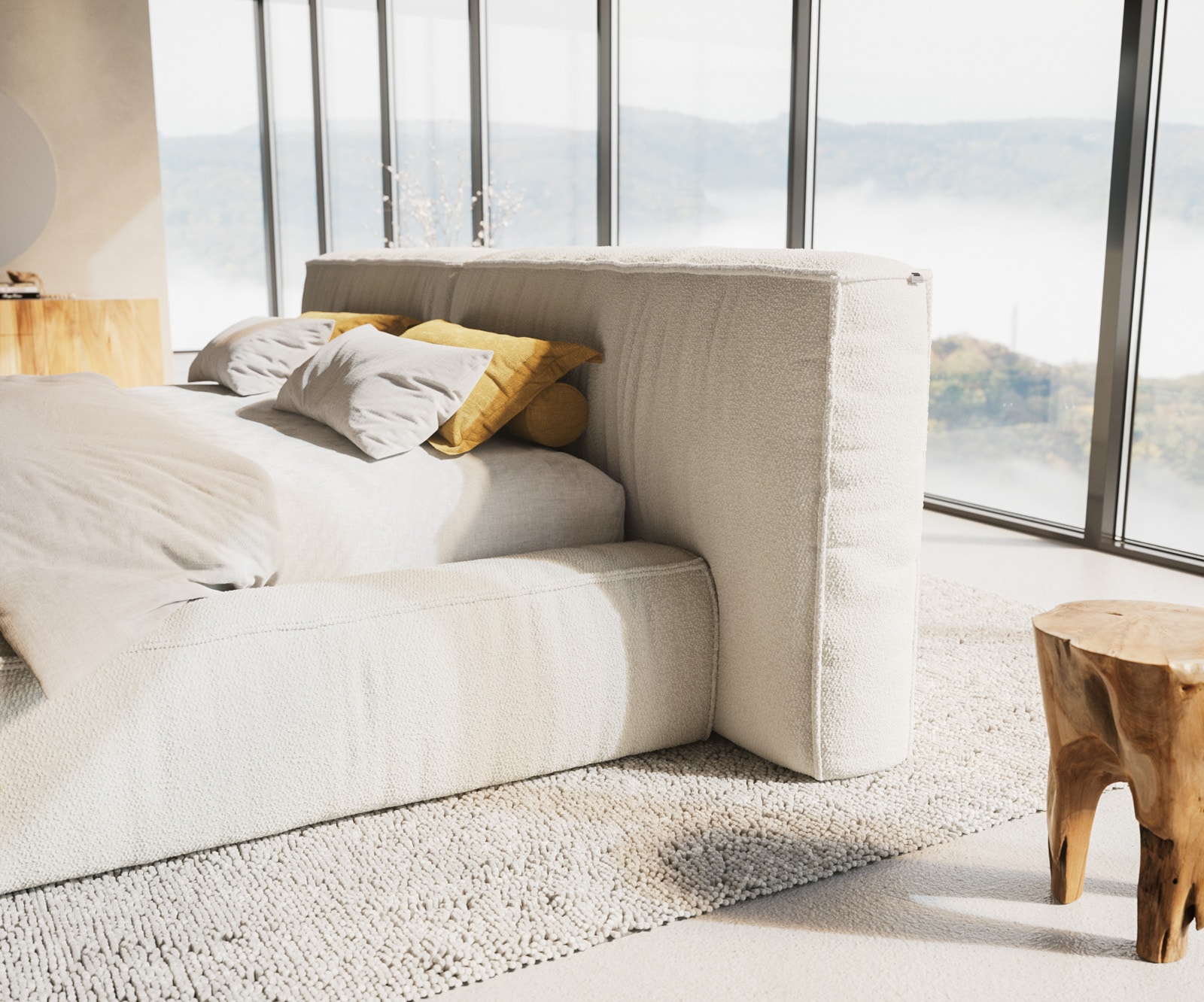 Sommier-rembourré Coperti 180x200 cm Bouclé blanc crème 5