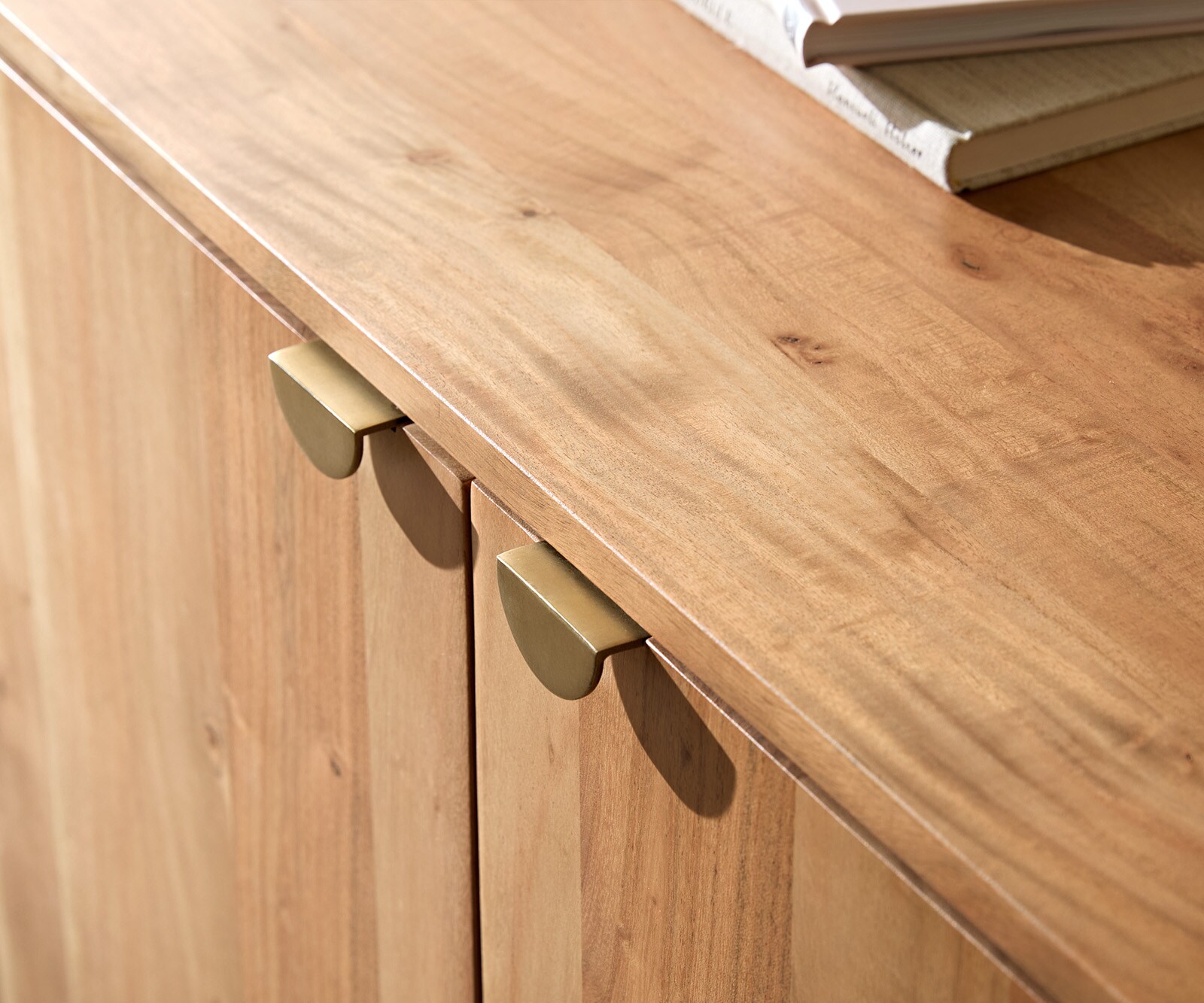 Meuble-TV Caius 175 cm acacia Aura 2 portes 1 tiroir 1 compartiment 2