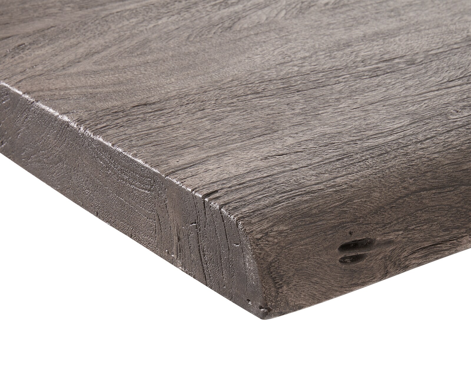Table à manger Edge 220x100 XL acacia platine cadre croisé rectangle noir Live-Edge 5