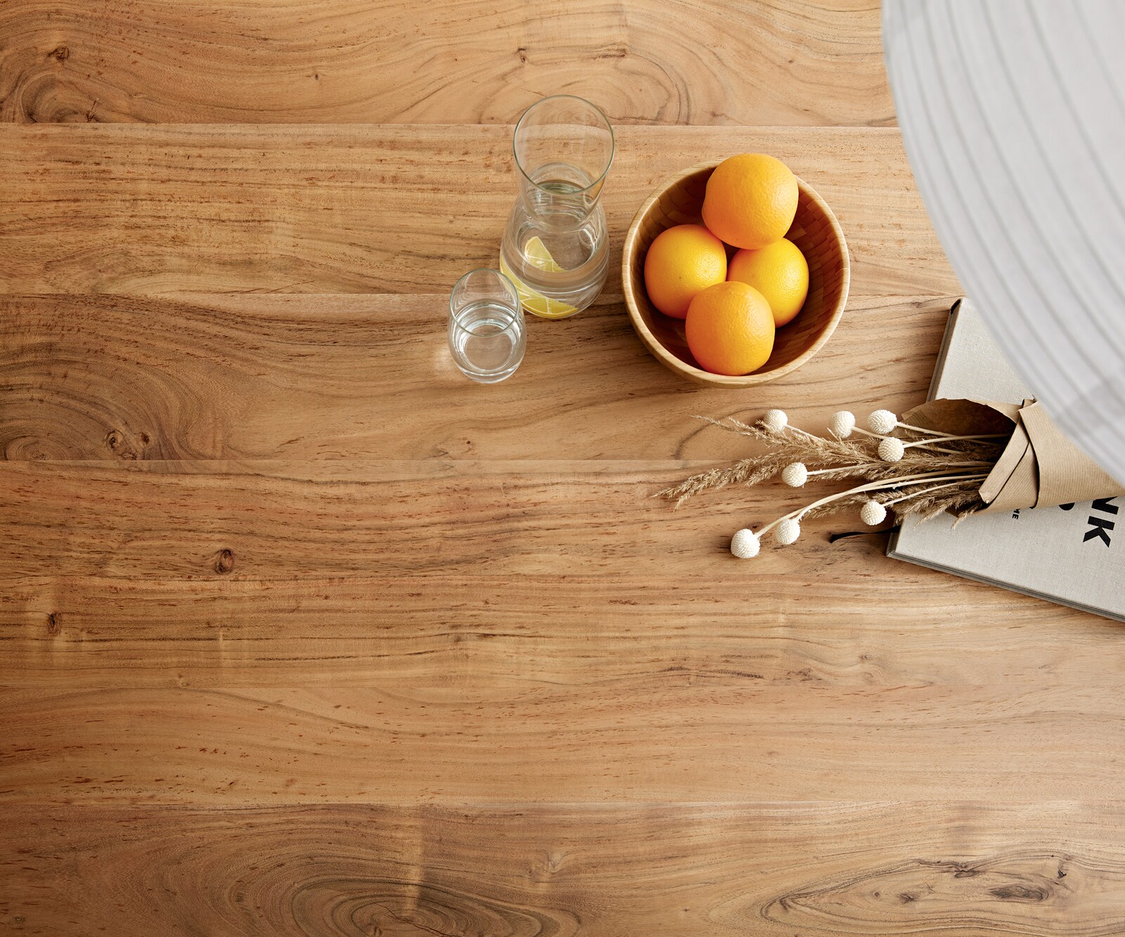 Table-à-manger Edge 180x90 XL acacia nature acier inoxydable mince Live-Edge 6