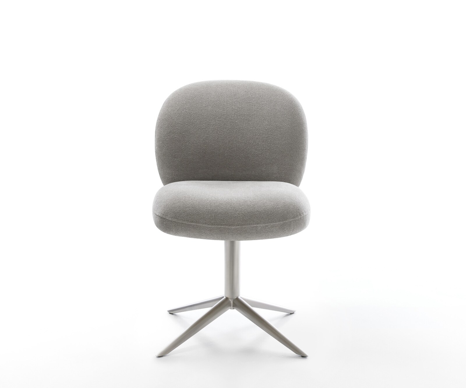 Chaise-pivotante Nube-Flex tissu structuré doux gris pied de chaise 4 branches acier inoxydable pivotement sur 360° fonction bascule resorts ensachés 2