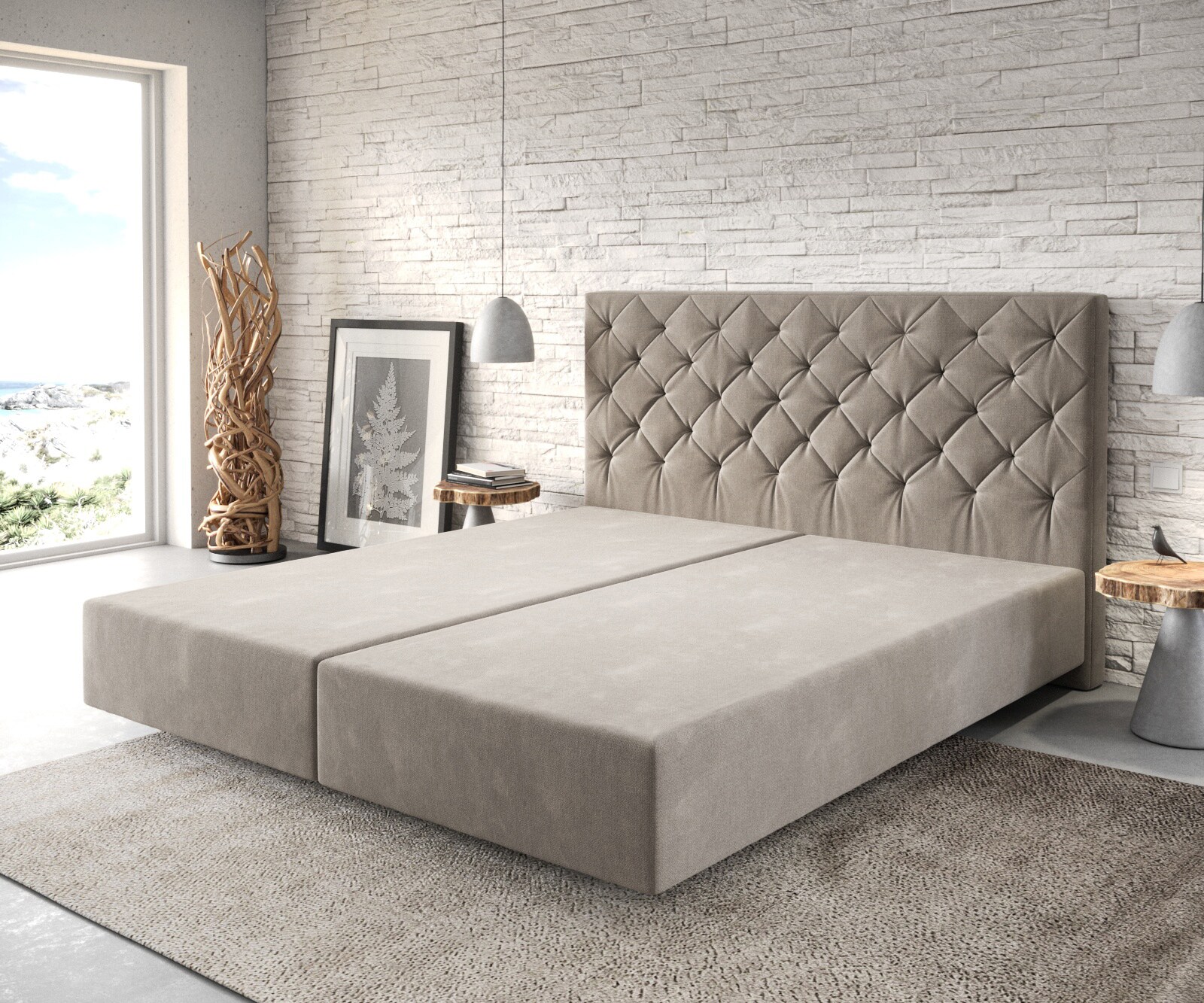 Cadre-de-sommier Dream-Great 180x200 Microfibre Beige 4