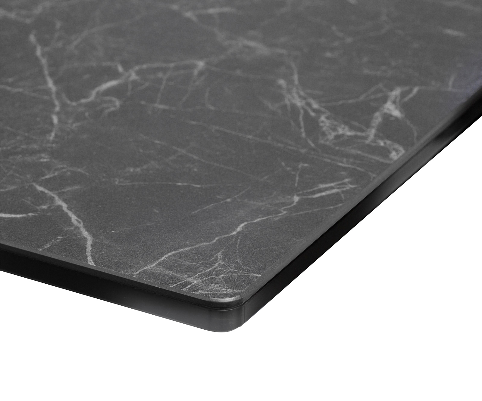 Table-à-manger Edge 180-220x90cm Laminam® céramique gris pieds milieu acier plat argent 4 Table-à-manger Edge 180-220x90cm Laminam® céramique gris pieds milieu acier plat argent 4