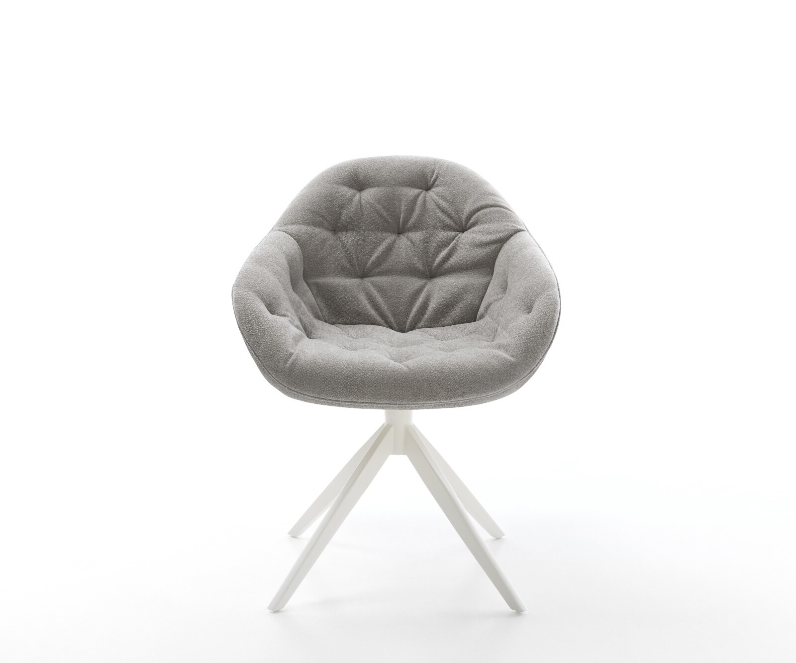 Chaise-pivotante Gaio-Flex tissu structuré doux gris pied croisé large blanc pivotement sur 360° fonction bascule 1