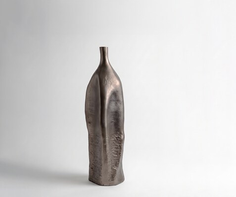 Vase Norevo l15 x P15 x H51 cm Aluminium Hämatit Moulé