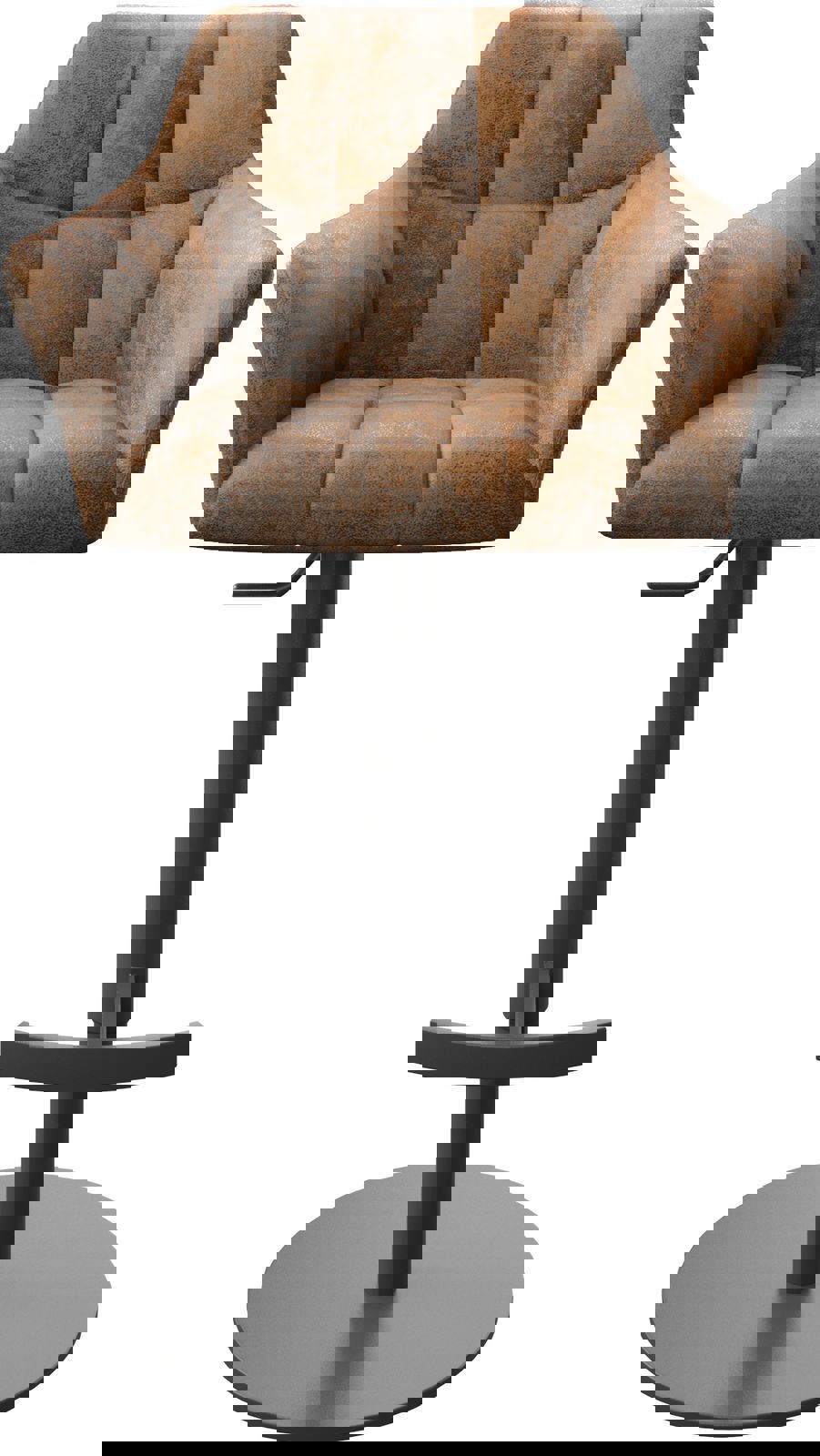 Chaise-de-bar Yulo-Flex vintage marron base tournante réglable en haut métal 3 Chaise-de-bar Yulo-Flex vintage marron base tournante réglable en haut métal 3