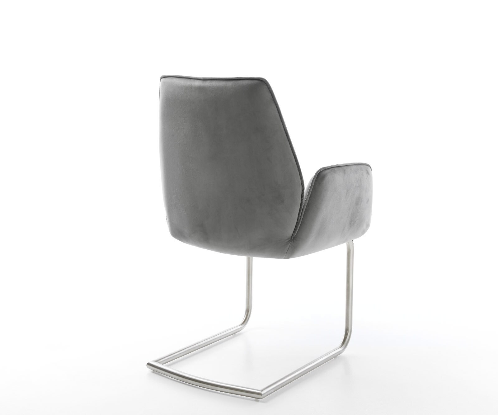 Cantilever Zoa-Flex velours gris pied cantilever rond acier inoxydable brossé ressorts ensachés 4 Cantilever Zoa-Flex velours gris pied cantilever rond acier inoxydable brossé ressorts ensachés 4