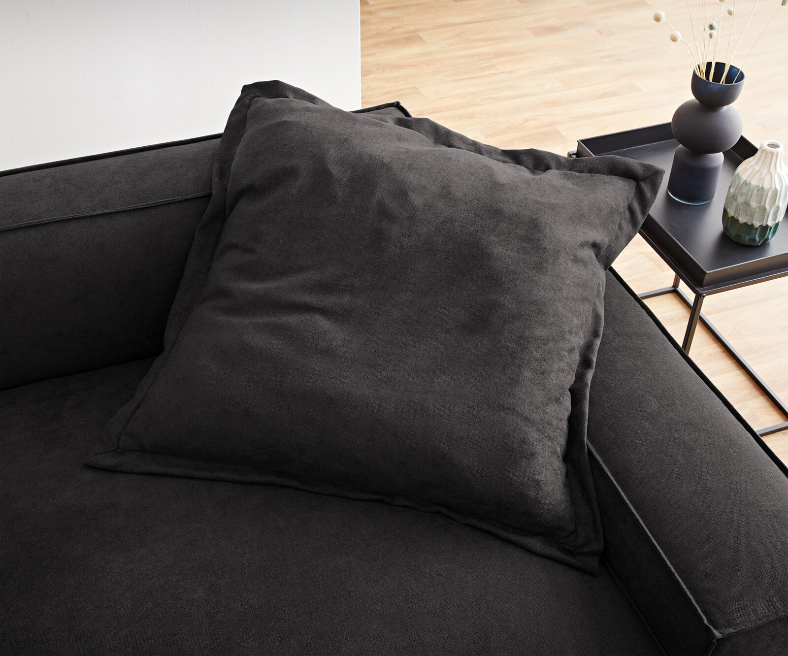 Sirpio Coussin à jeter 85x85 Microfibre Noir 4