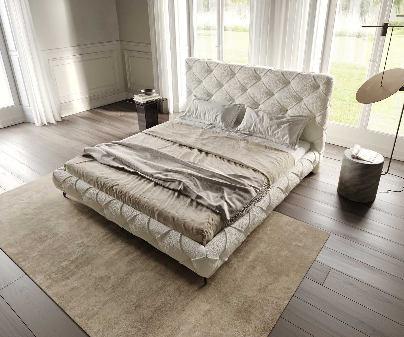 Sommier-rembourré Nayara 180x200 cm Bouclé Crème-Blanc 3