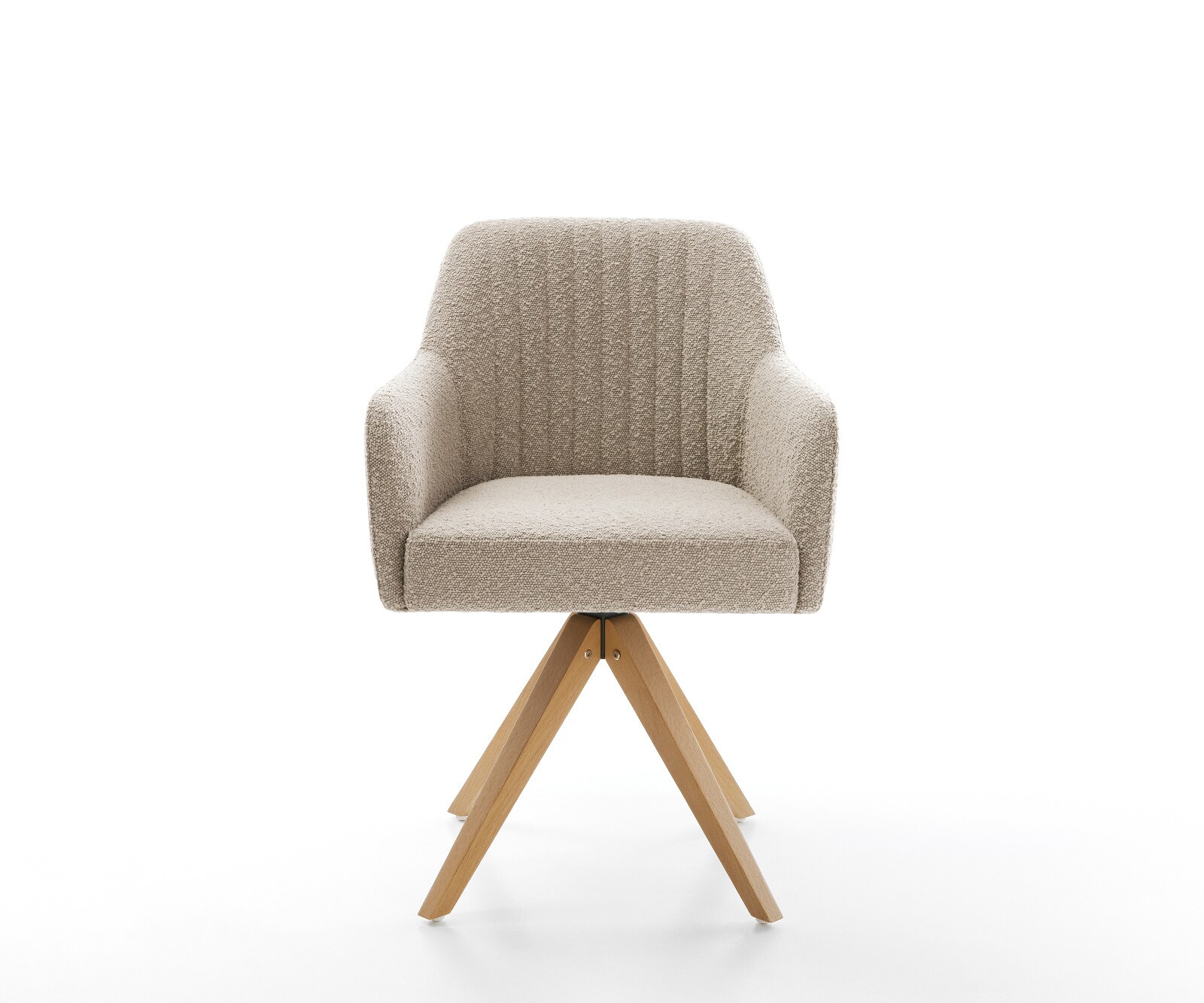 Chaise-pivotante Greg-Flex bouclé boue pied en bois angulaire naturel pivotement sur 180° ressorts ensachés 2