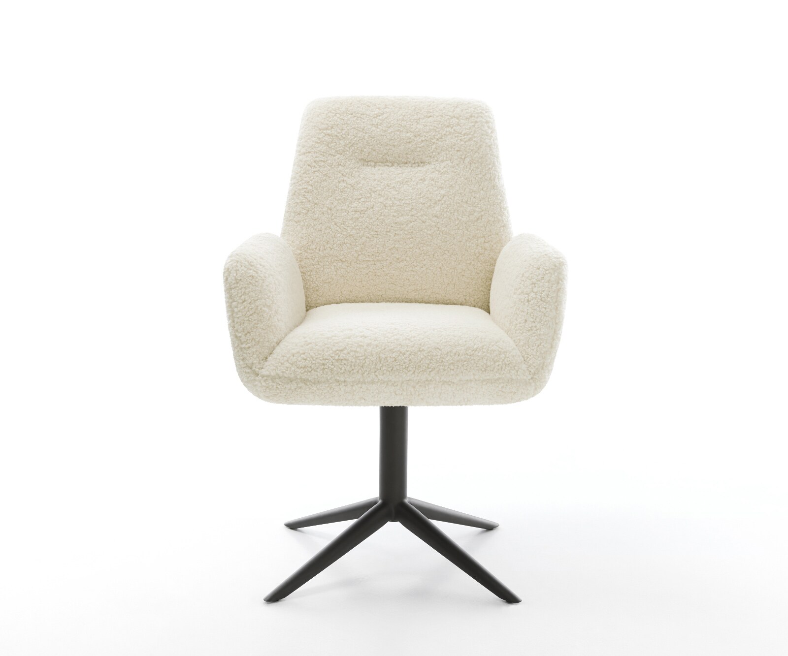Chaise-pivotante Zoa-Flex tissu teddy beige pied de chaise 4 branches noir pivotement sur 360° fonction bascule resorts ensachés 2