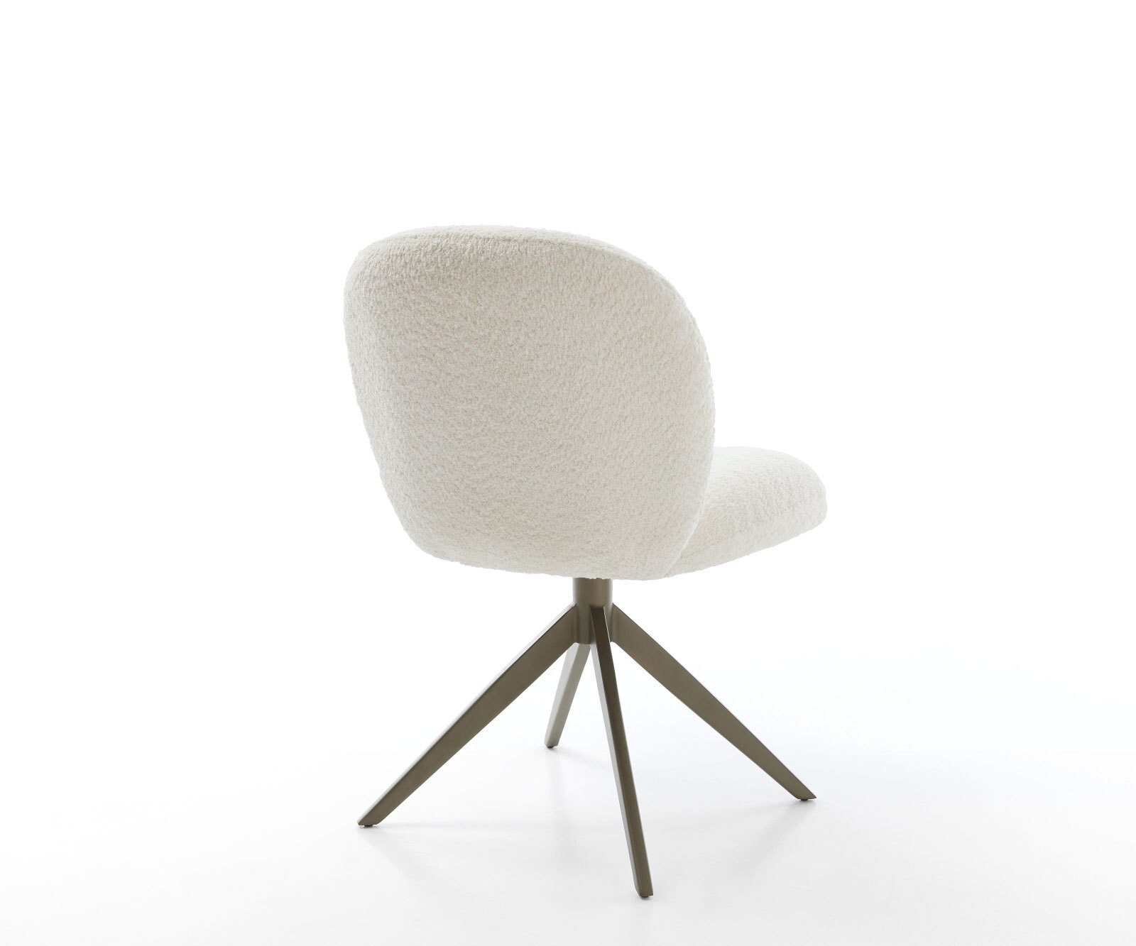 Chaise-pivotante Nube-Flex bouclé blanc pied croisé large aspect titane pivotement sur 360° fonction bascule ressorts ensachés 4