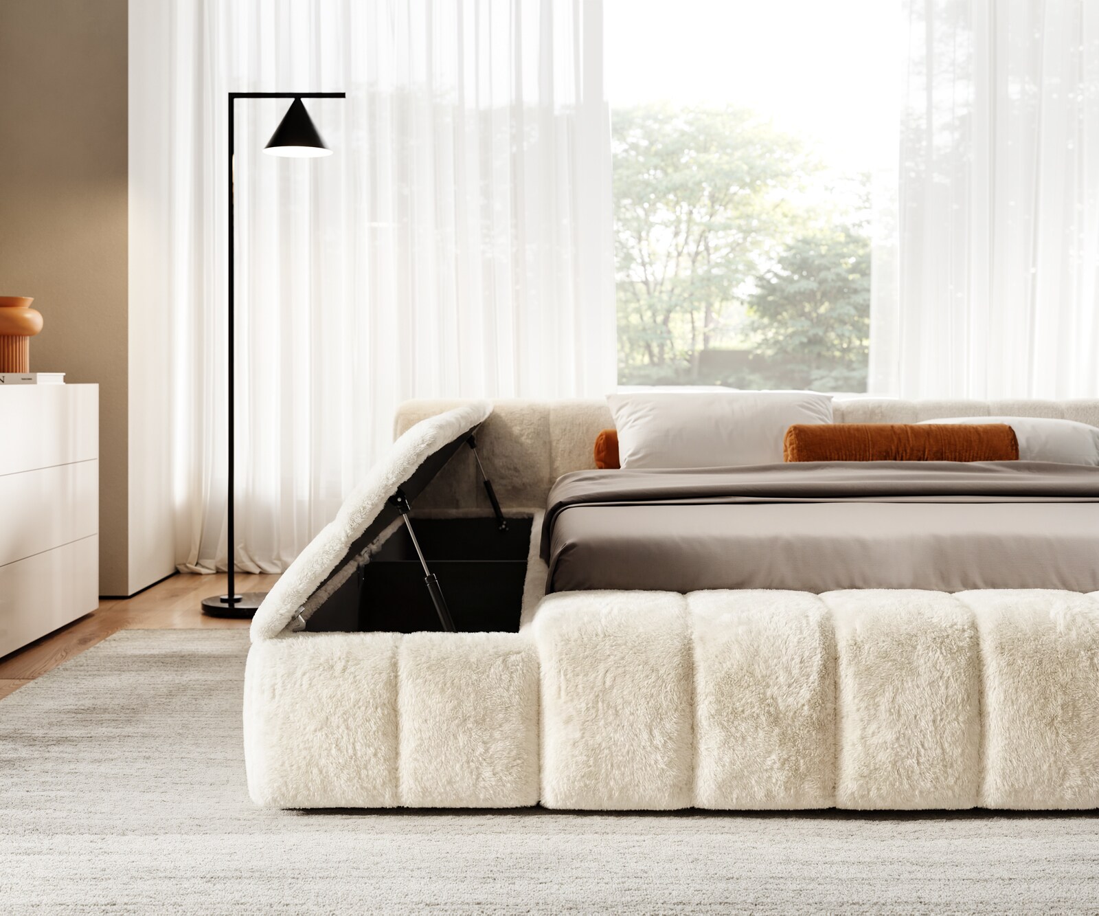 Sommier-rembourré Espazio 180x200 cm Peluche blanc crème 4