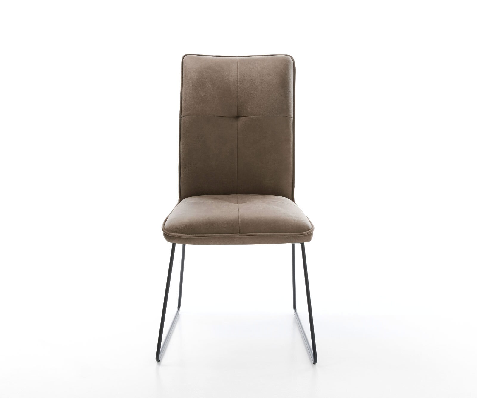 Chaise-de-salle-à-manger Maddy-Flex microvelours taupe vintage pied trapèze noir 1 Chaise-de-salle-à-manger Maddy-Flex microvelours taupe vintage pied trapèze noir 1
