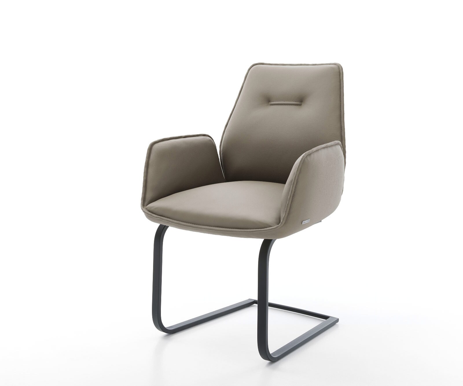 Cantilever Zoa-Flex cuir de vache couleur boue pied cantilever plat noir ressorts ensachés