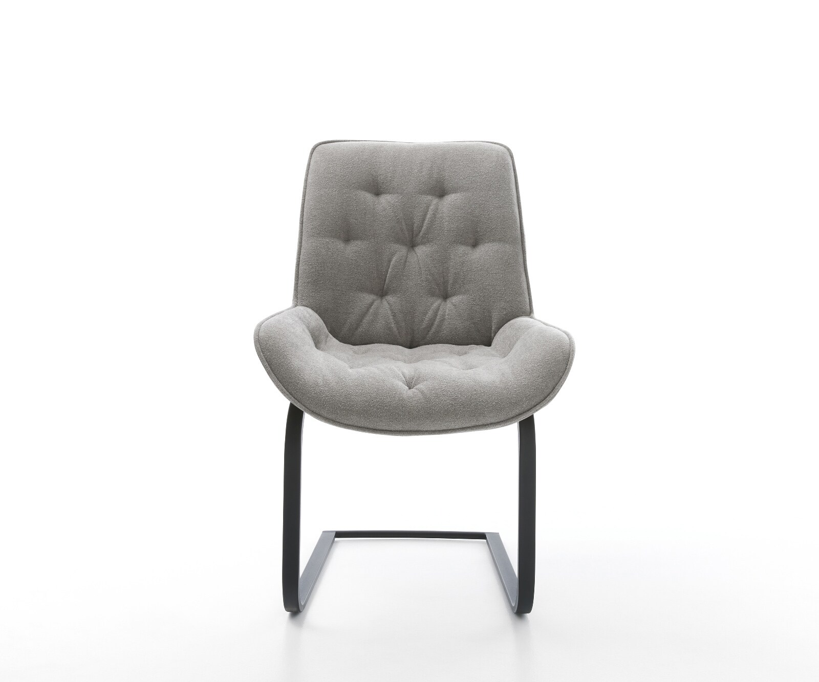 Cantilever Taimi-Flex tissu structuré doux gris pied cantilever plat noir 2