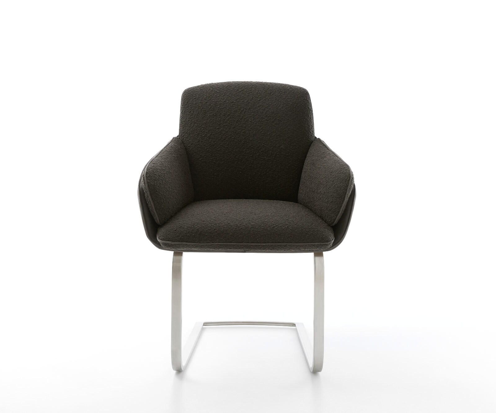 Cantilever Luan-Flex avec accoudoirs tissu mixte noir pied cantilever plat acier inoxydable brossé 1 Cantilever Luan-Flex avec accoudoirs tissu mixte noir pied cantilever plat acier inoxydable brossé 1