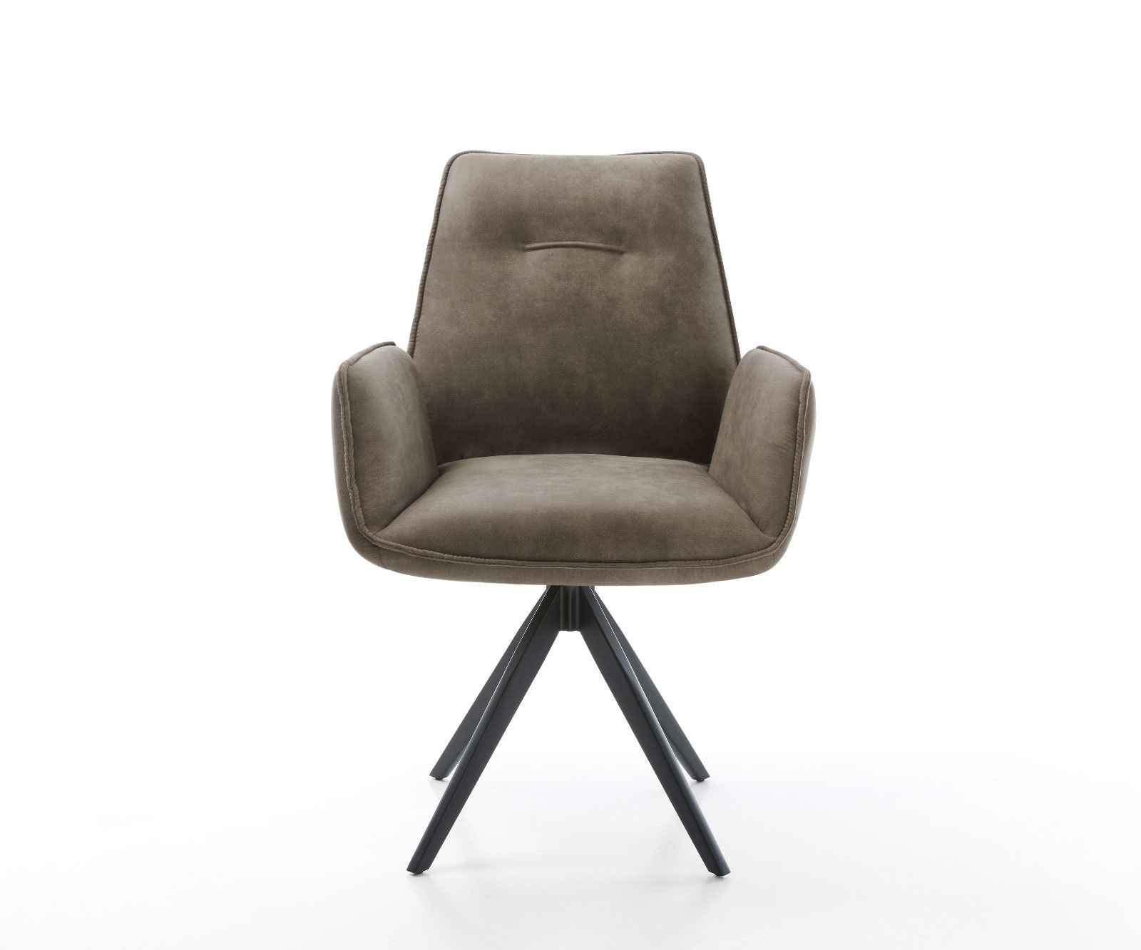 Chaise-de-salle-à-manger Zoa-Flex microvelours taupe vintage pied croisé angulaire noir ressorts ensachés 1 Chaise-de-salle-à-manger Zoa-Flex microvelours taupe vintage pied croisé angulaire noir ressorts ensachés 1