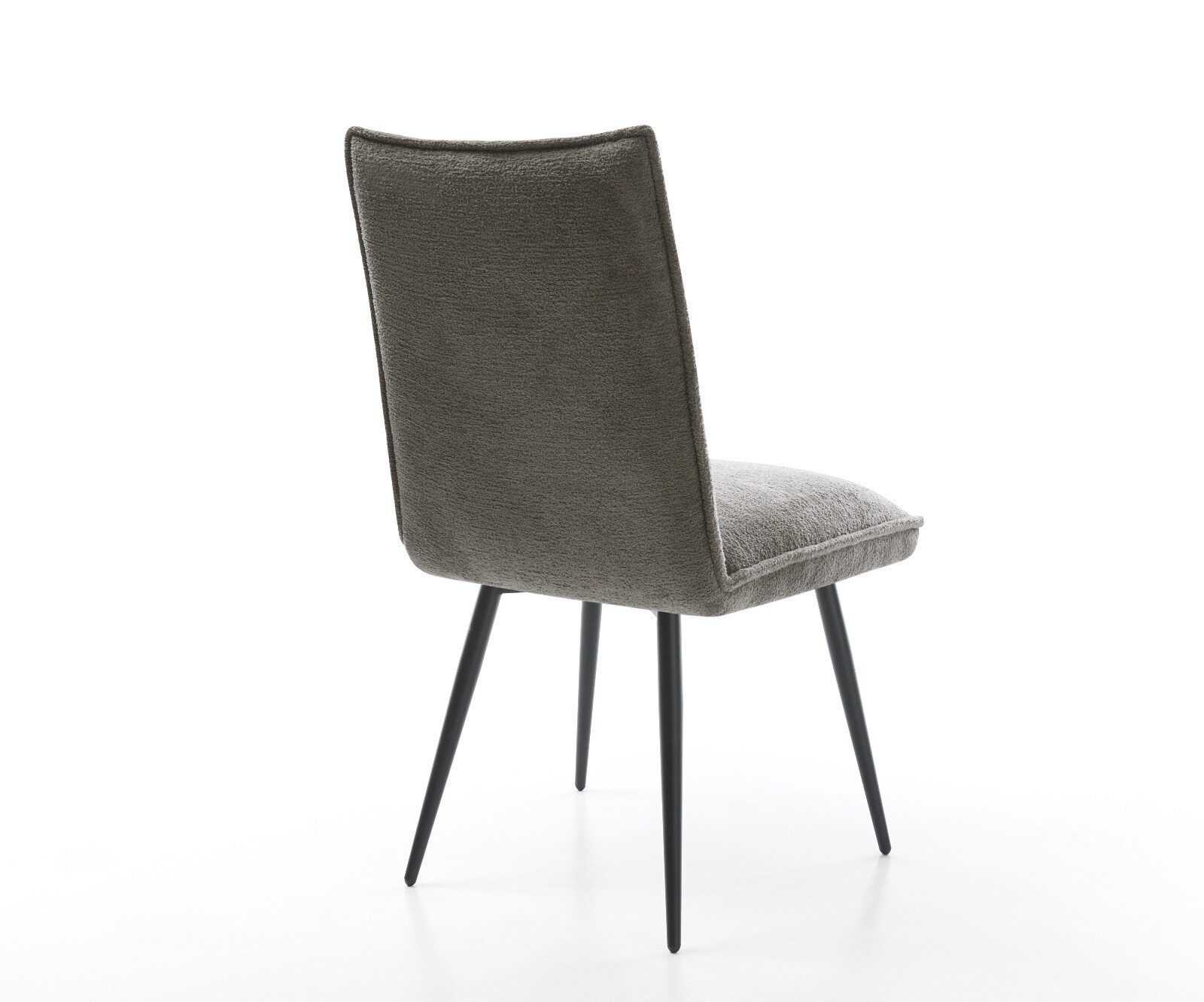 Chaise-de-salle-à-manger Lelio-Flex bouclé doux couleur boue 4 pieds coniques noir resorts ensachés 4