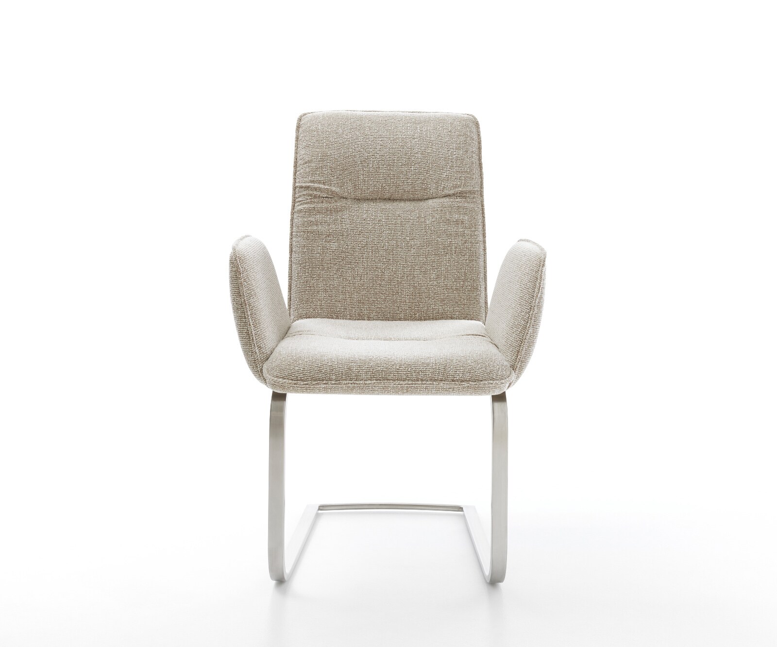 Cantilever Vinja-Flex tissu tissé doux beige pied cantilever plat acier inoxydable 2